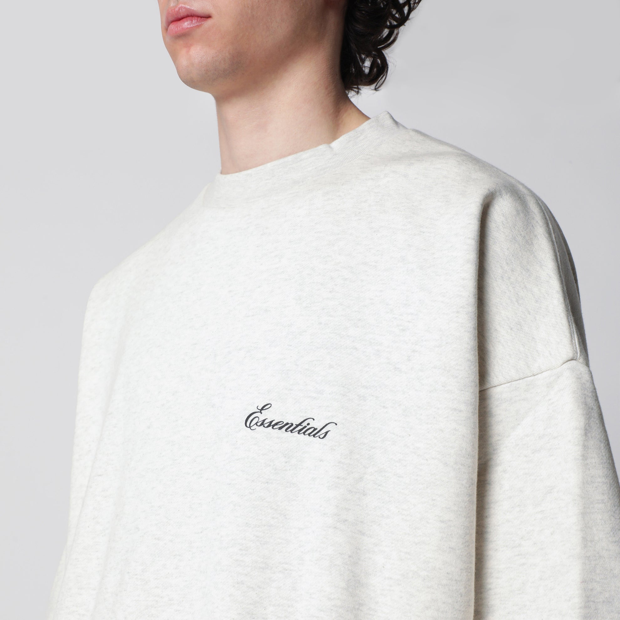 Signature SS26 crewneck sweatshirt in fleece oatmeal