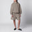 Felpa con cappuccio in cotone felpato color taupe