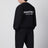 Black cotton fleece crewneck sweatshirt