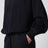 Black cotton fleece crewneck sweatshirt
