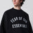 Felpa nera in cotone felpato con ricamo logo