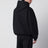 Black cotton fleece hoodie with logo embroidery