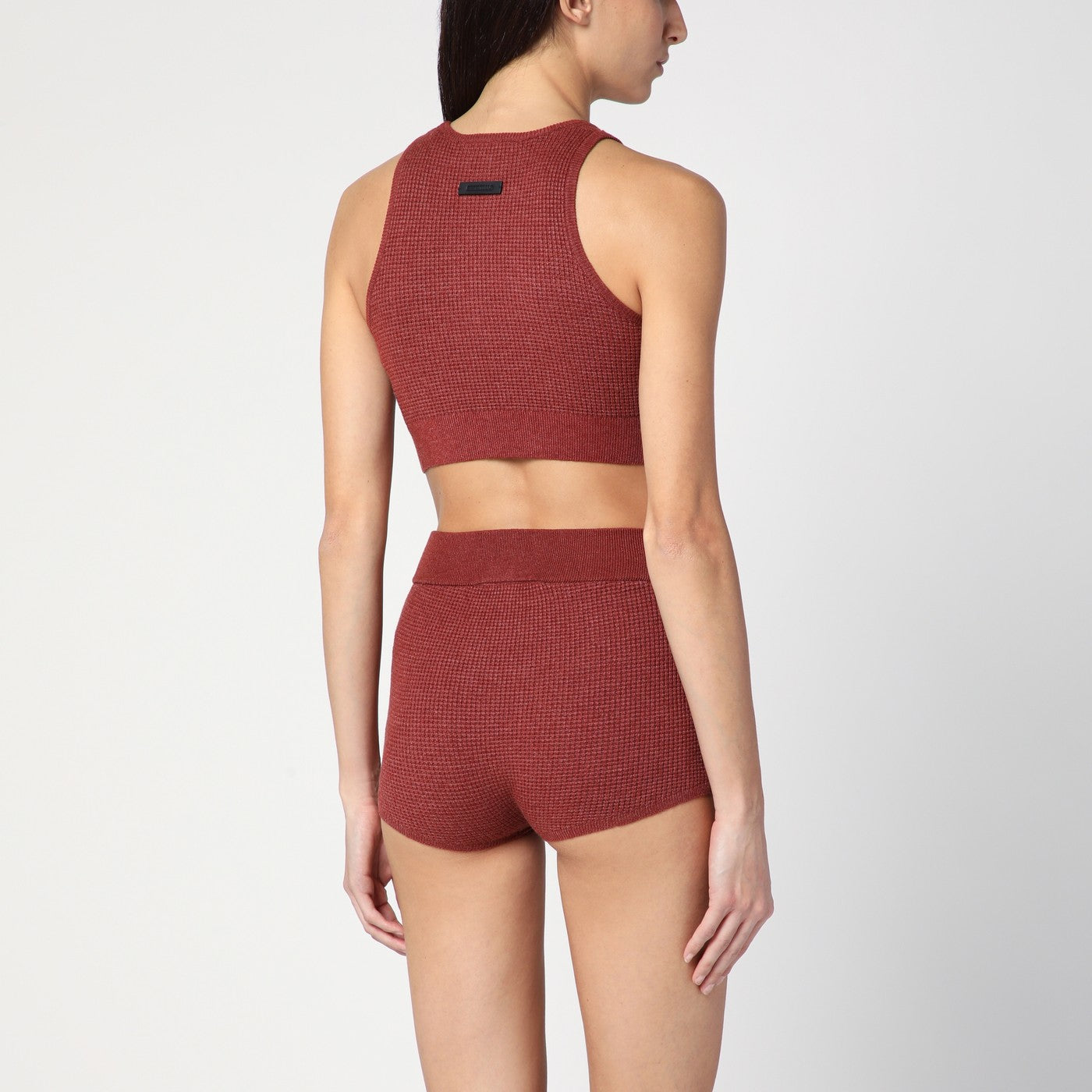 Sporty burgundy honeycomb tank top