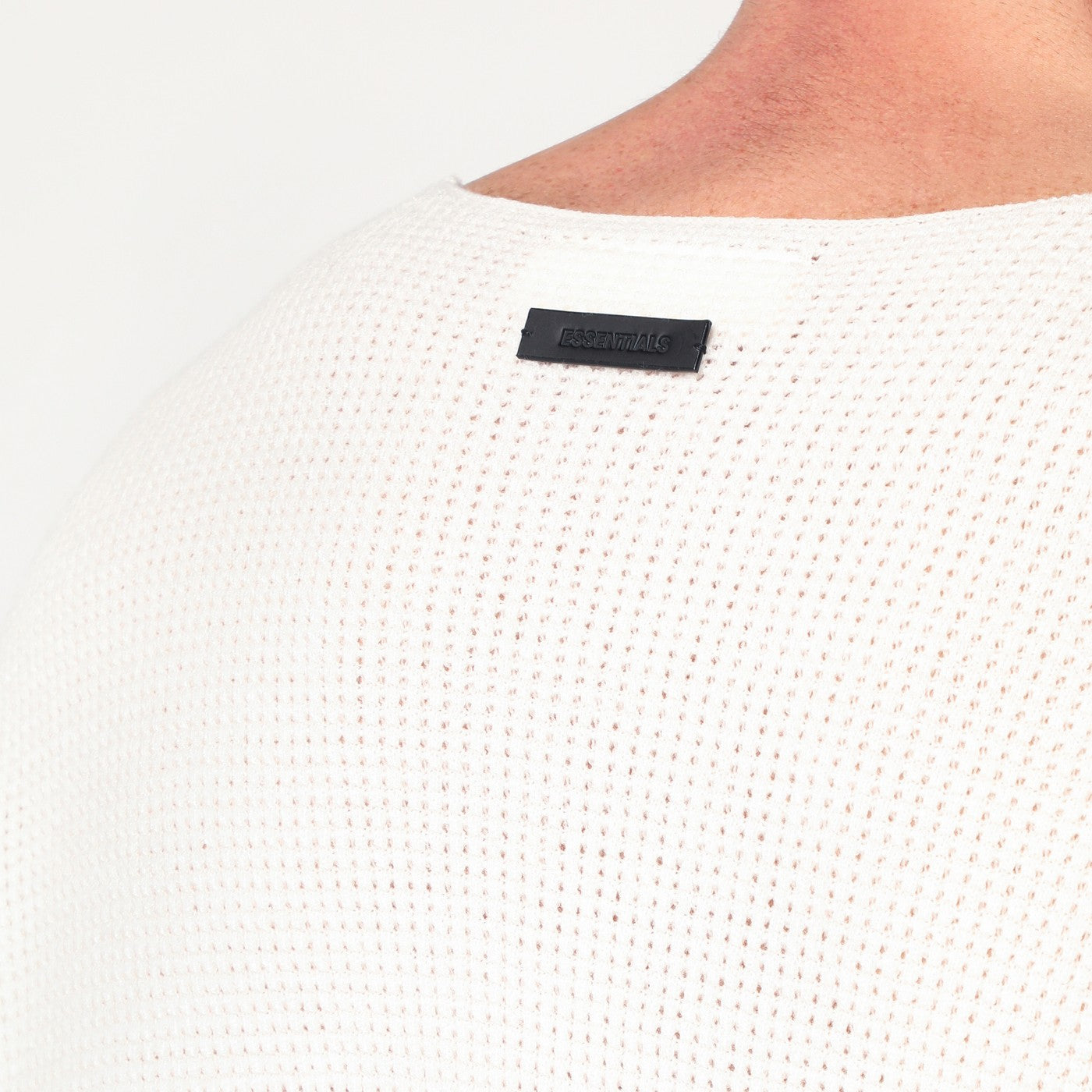 Cloud white nylon-blend sweater