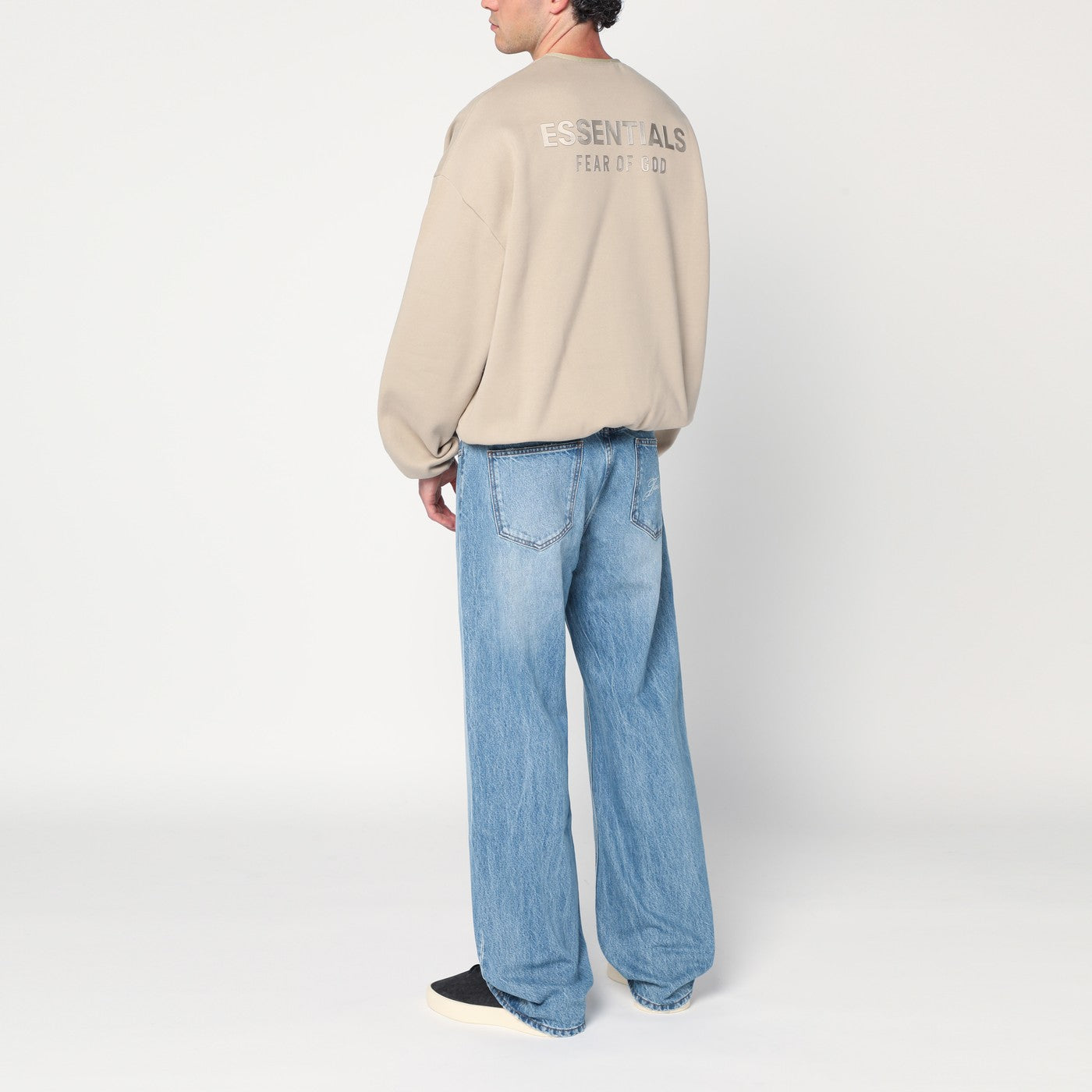 Greige brushed cotton sweatshirt