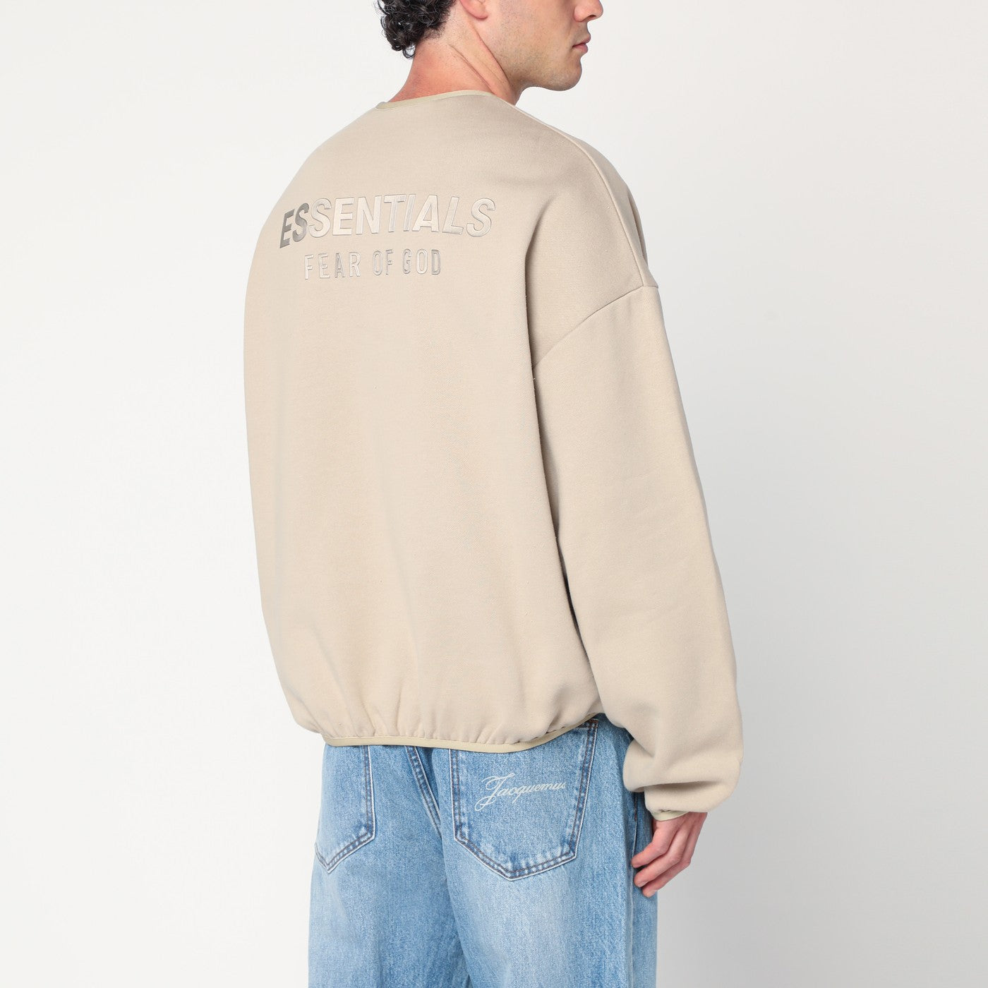 Greige brushed cotton sweatshirt