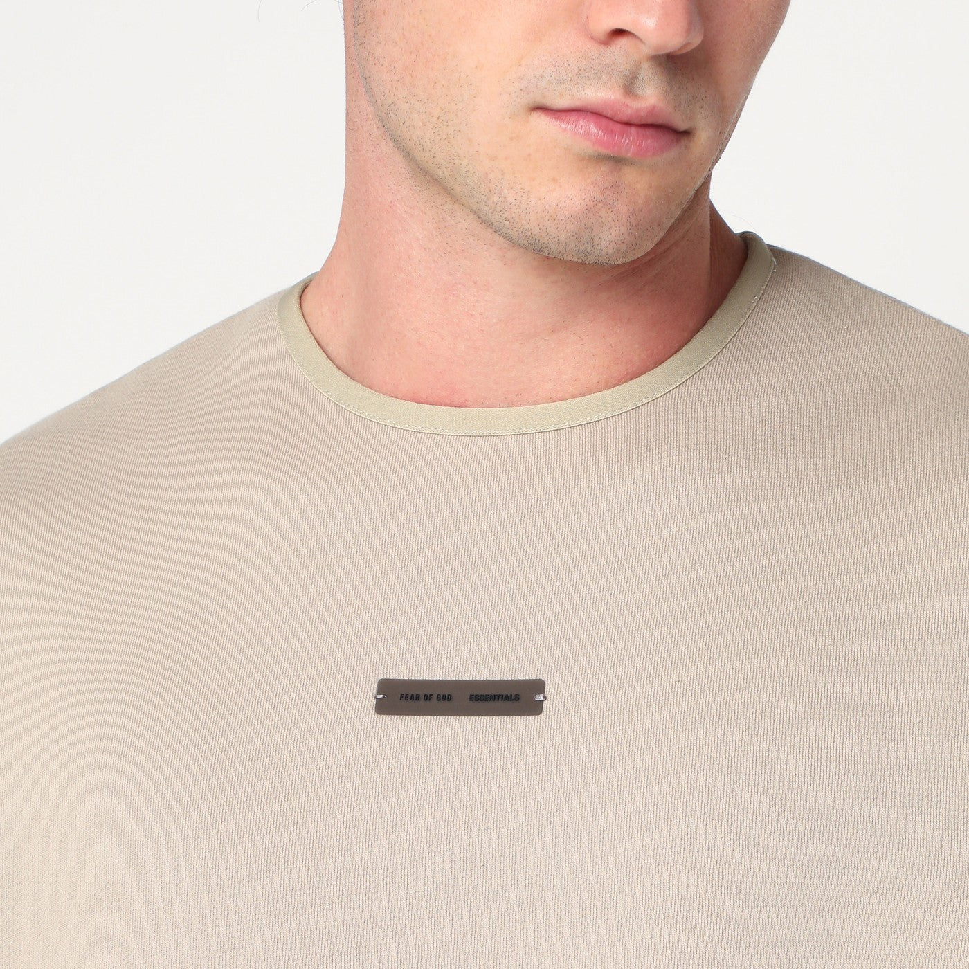 Greige brushed cotton sweatshirt