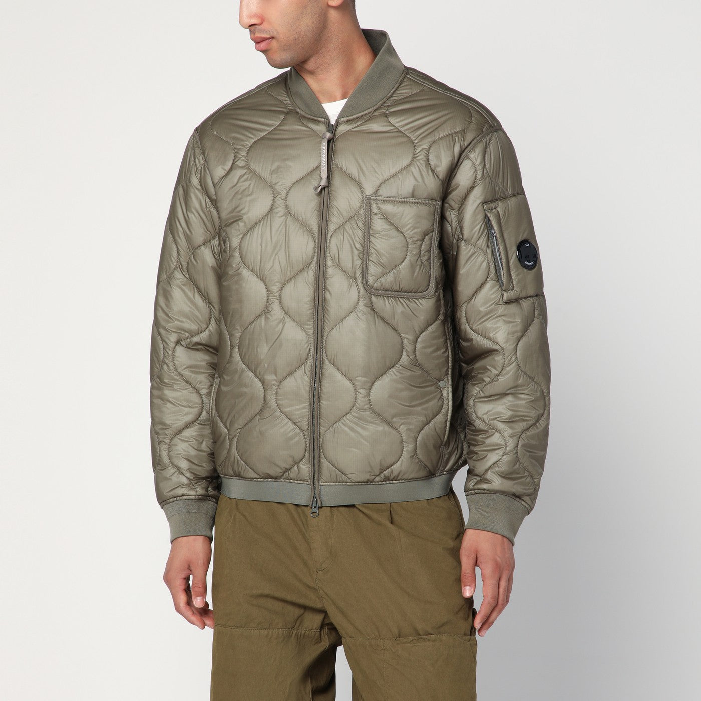 Rock grey zip-up bomber jacket
