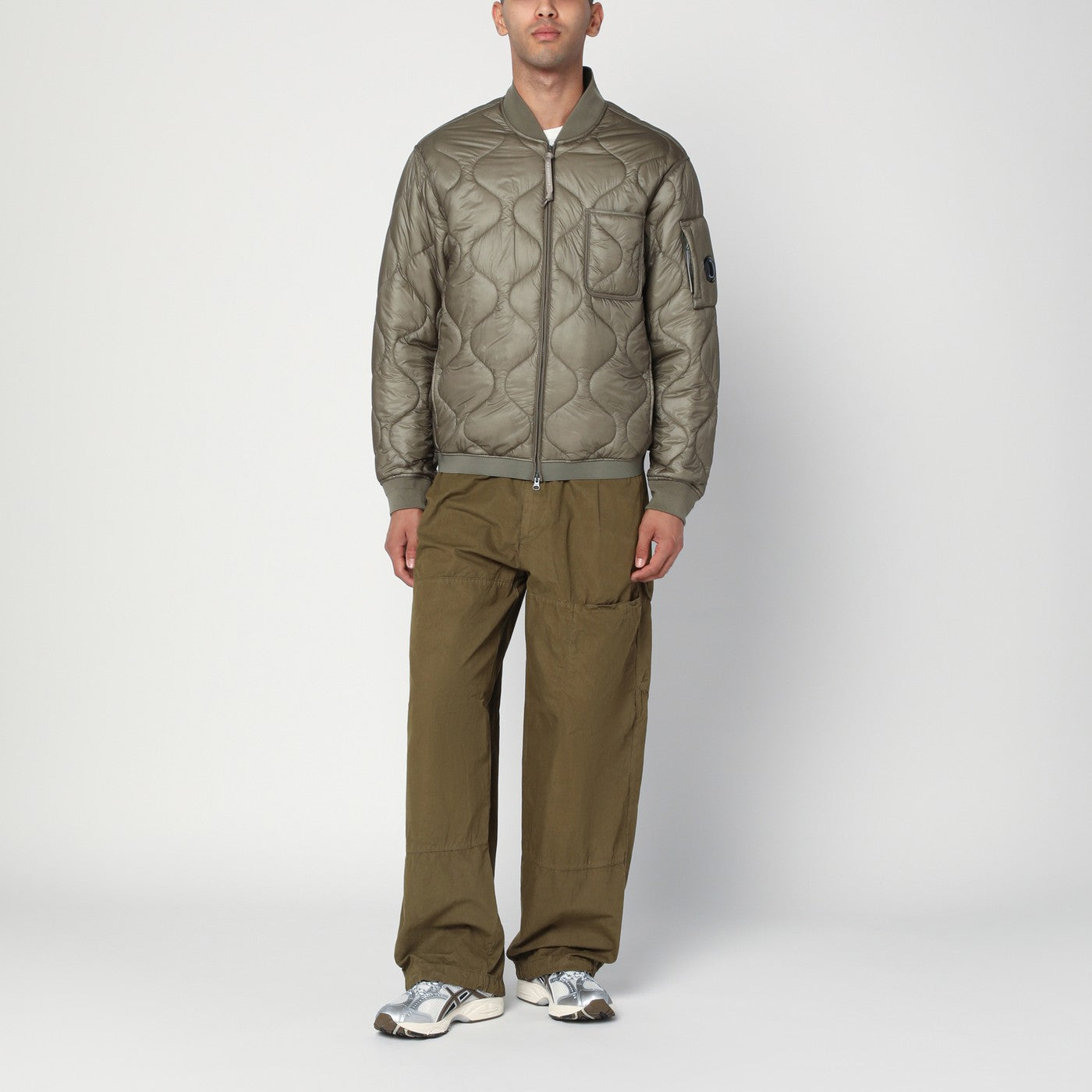 Rock grey zip-up bomber jacket