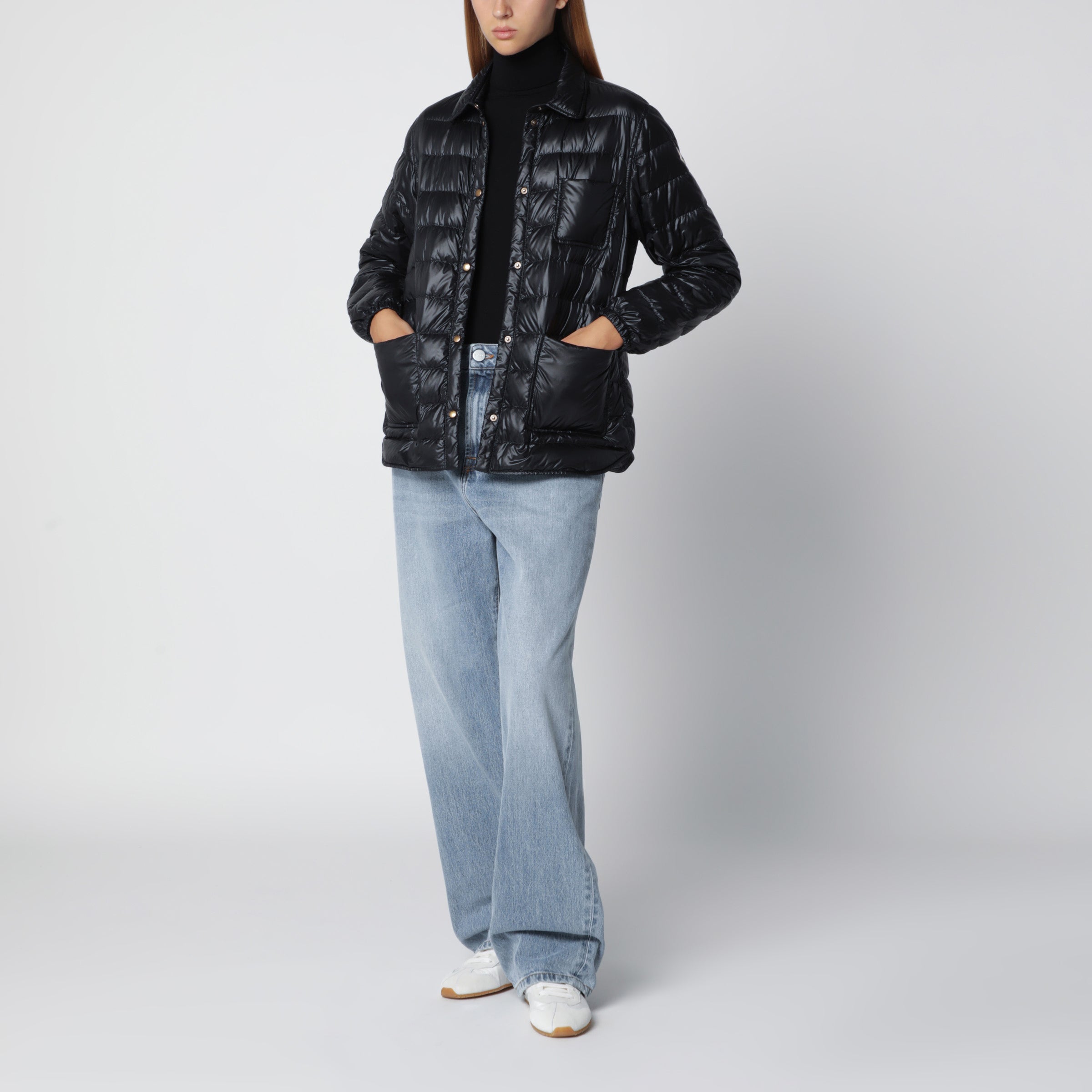 Moncler Black Fouine Down Shirt Jacket | TheDoubleF
