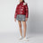 Niveole cropped down jacket in glossy nylon red