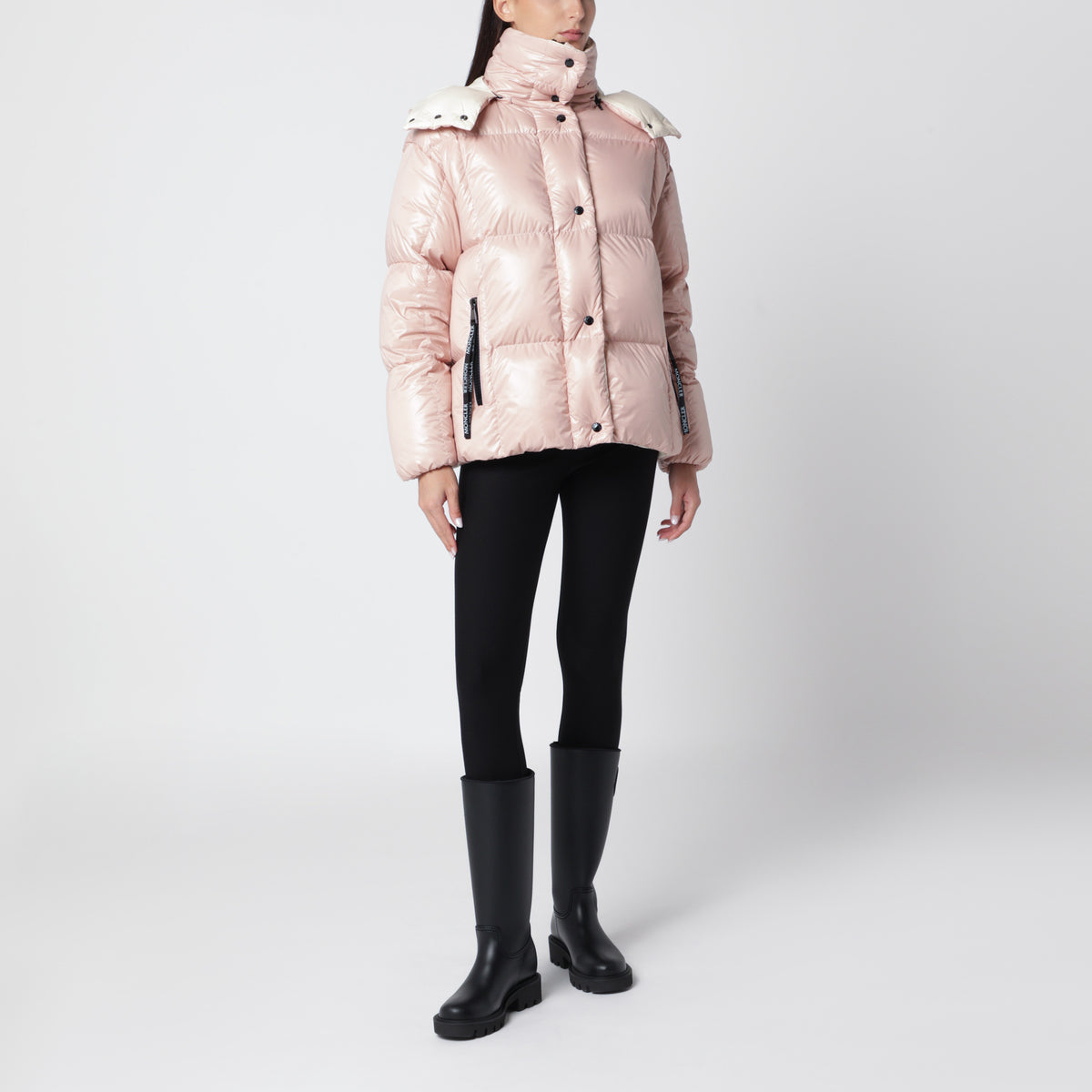 Doudoune Parana rose en nylon laqué
