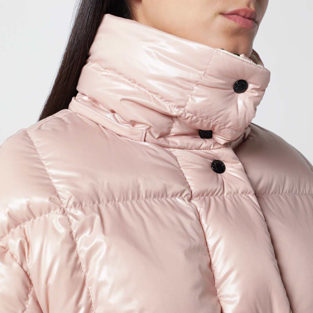 Doudoune Parana rose en nylon laqué