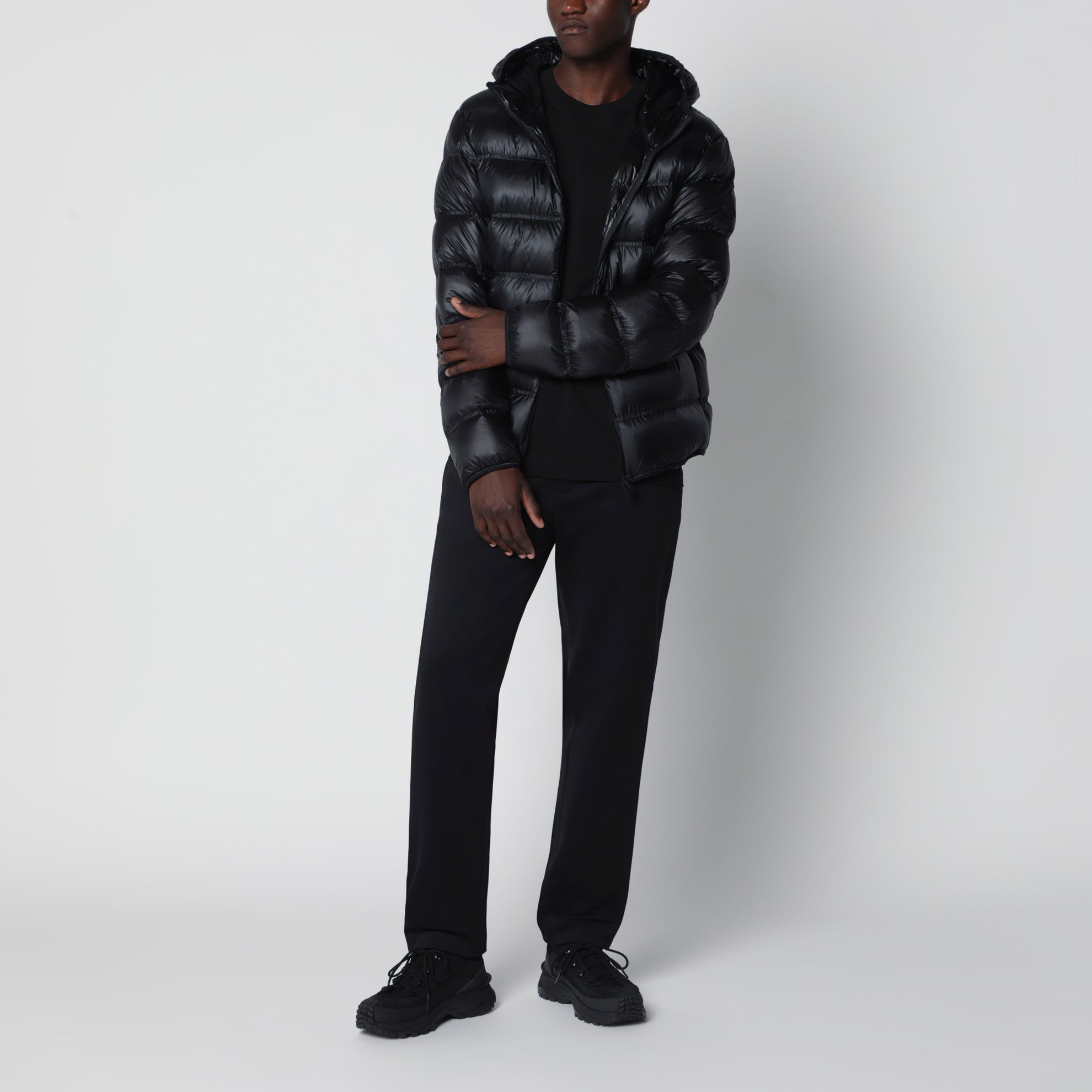 Piumino Guadiana con cappuccio in nylon nero