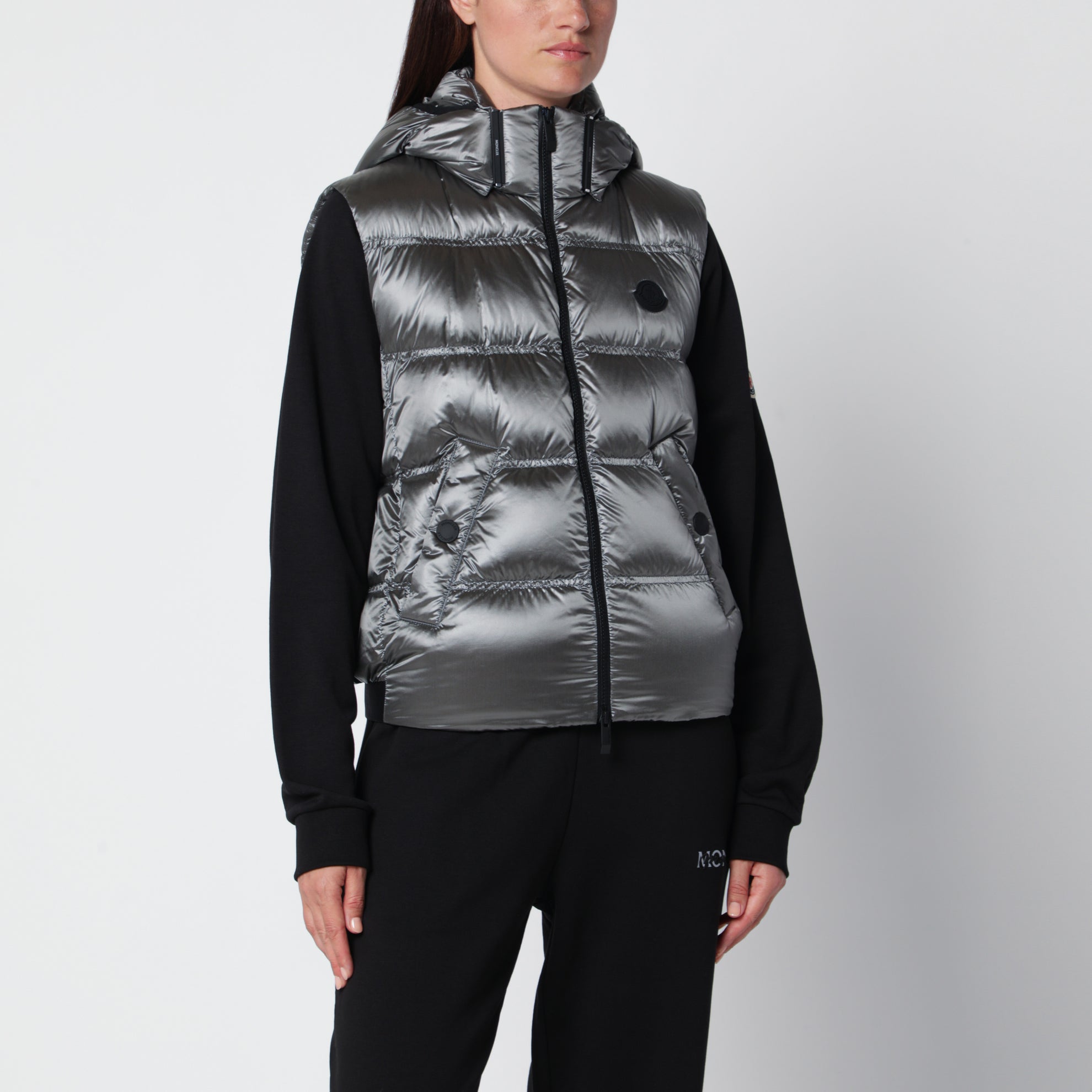 Fluidite metallic silver padded vest