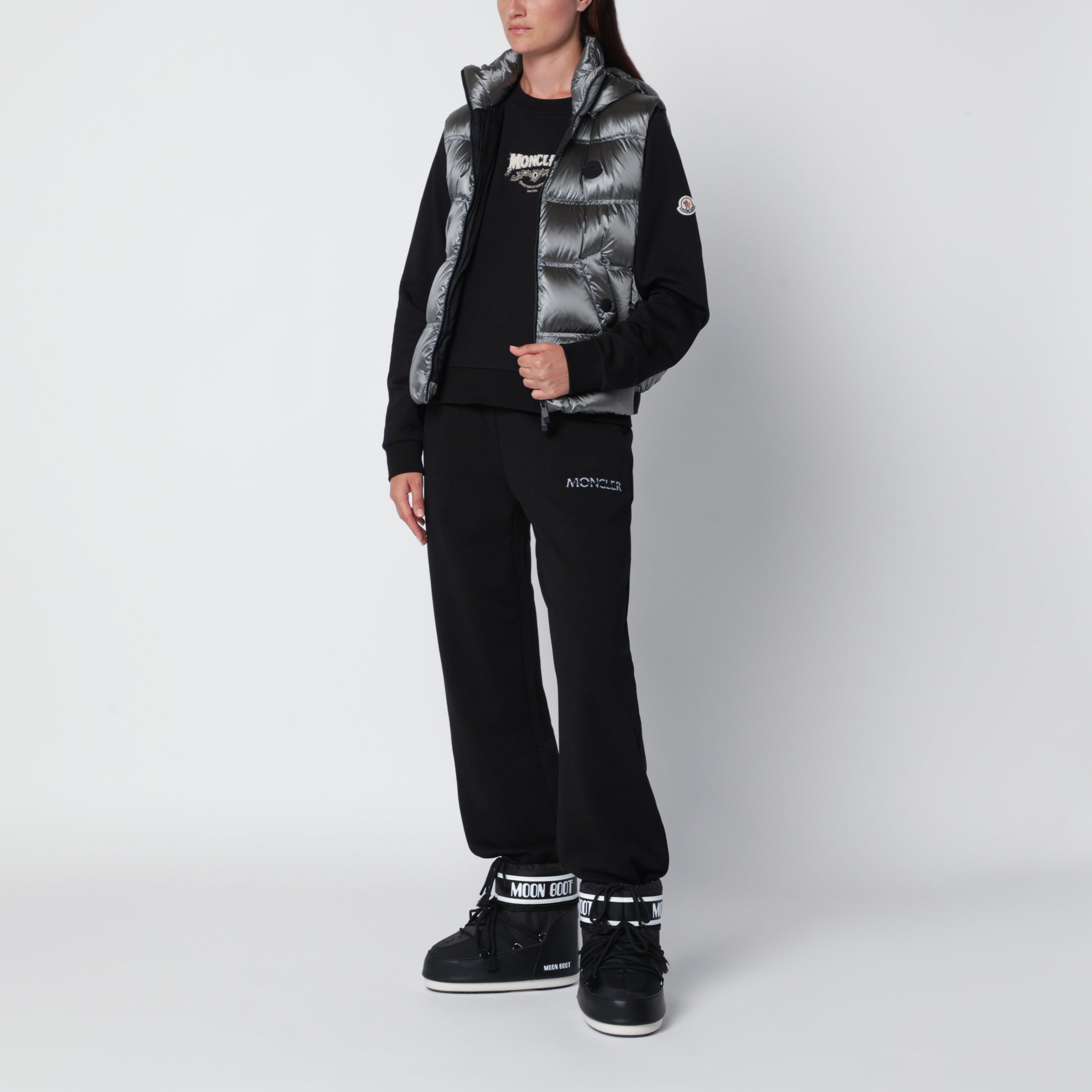 Fluidite metallic silver padded vest