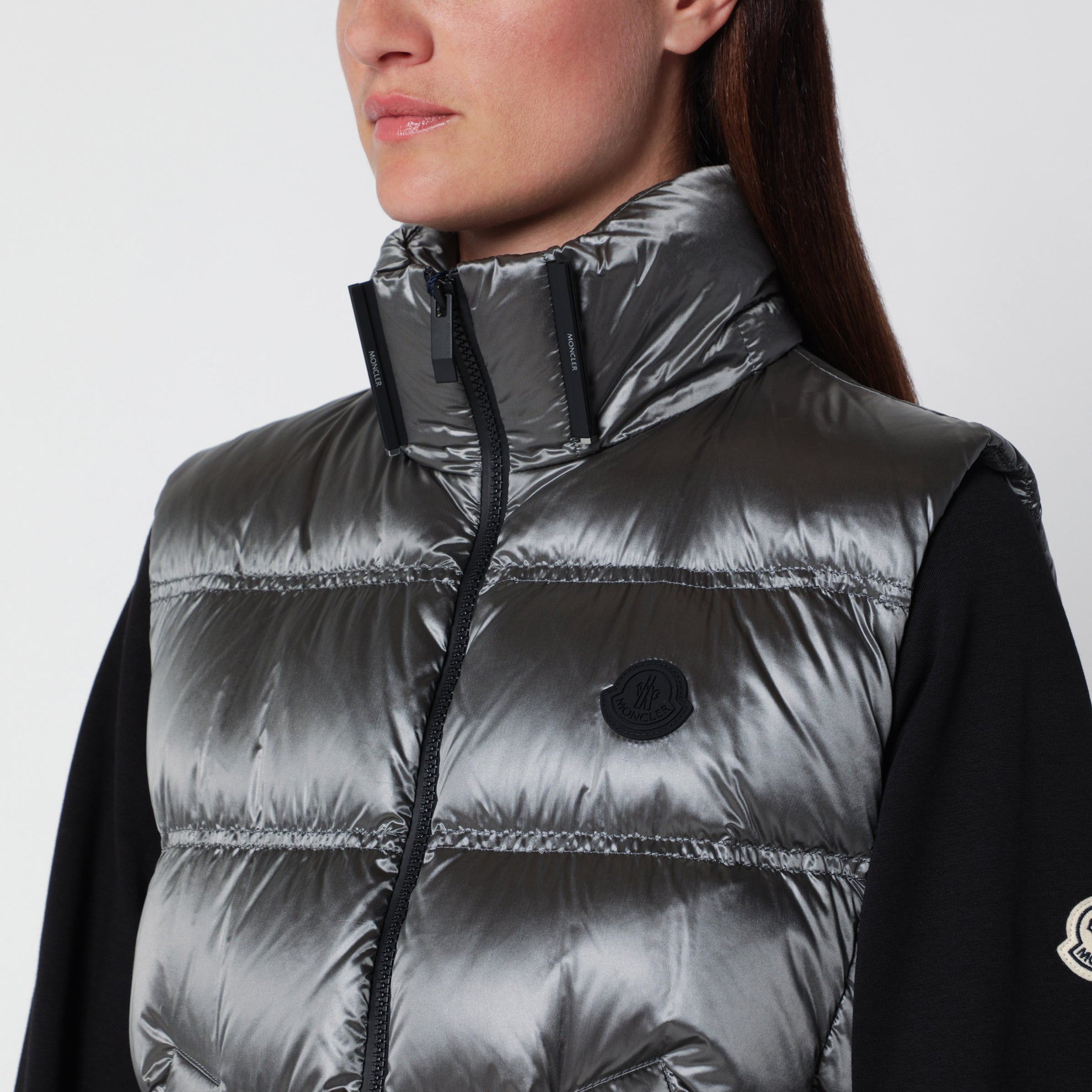 Fluidite metallic silver padded vest