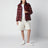 Dark red Maire down jacket in nylon laqué