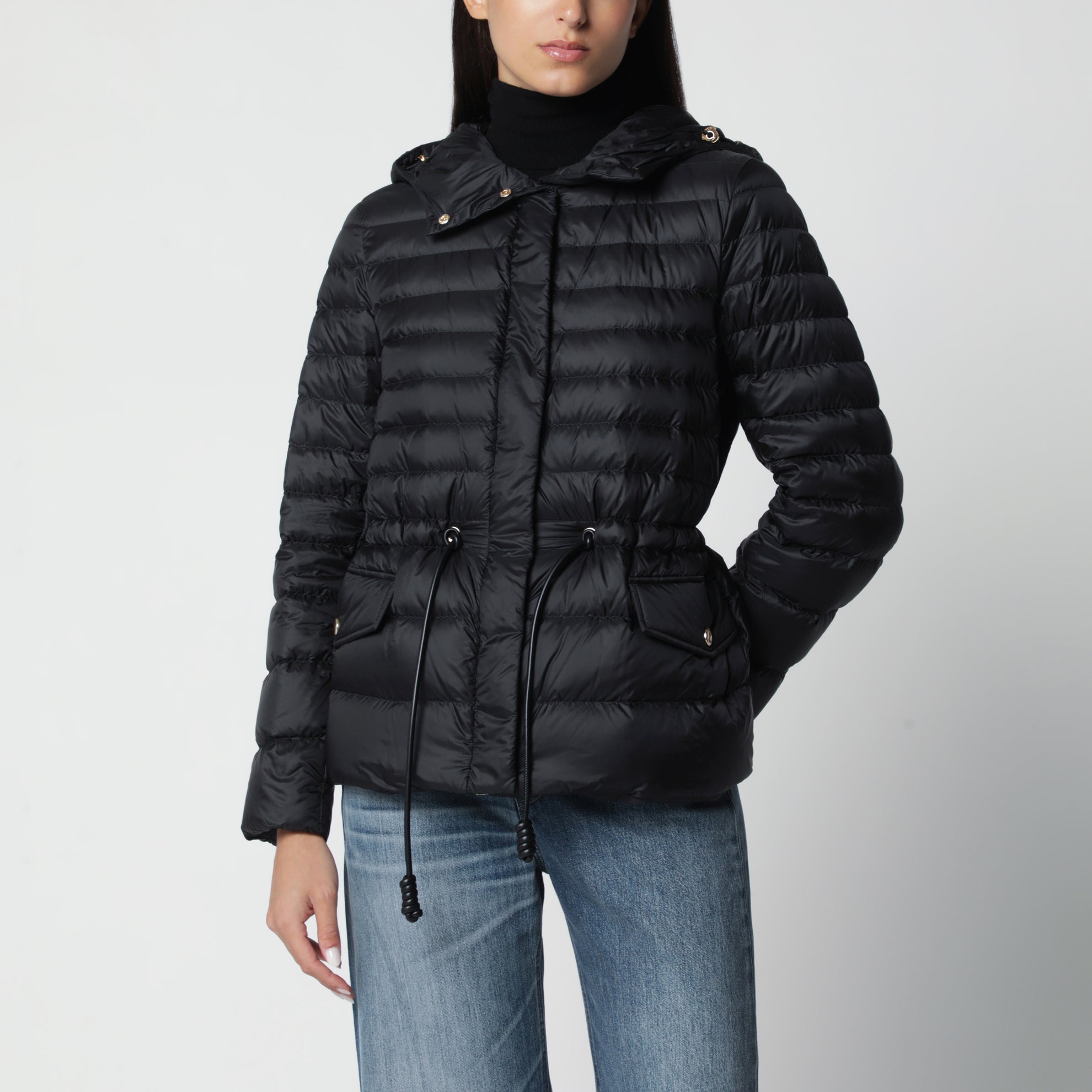 Down jacket Raies in black nylon