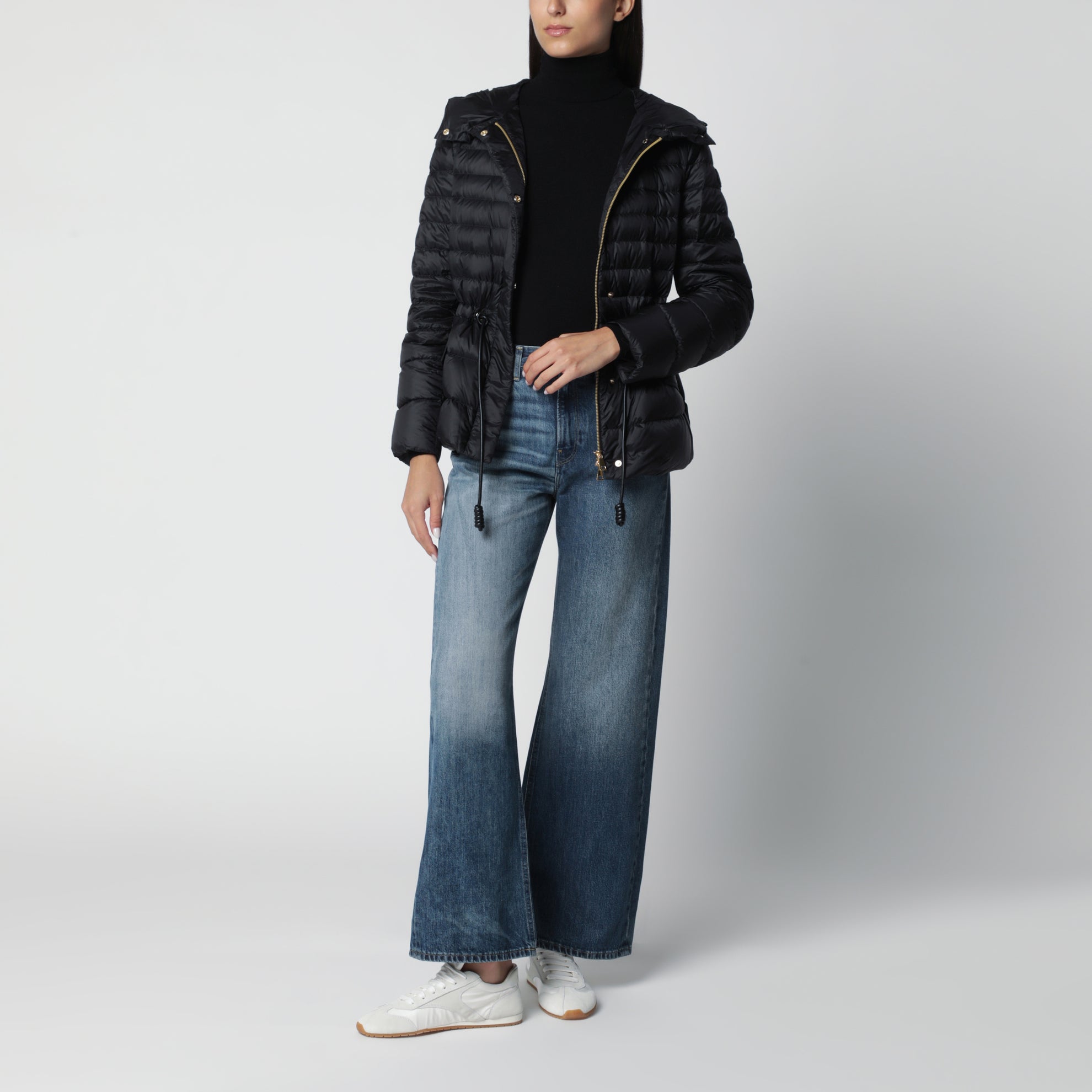 Down jacket Raies in black nylon
