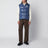 Light blue padded gilet in nylon laqué