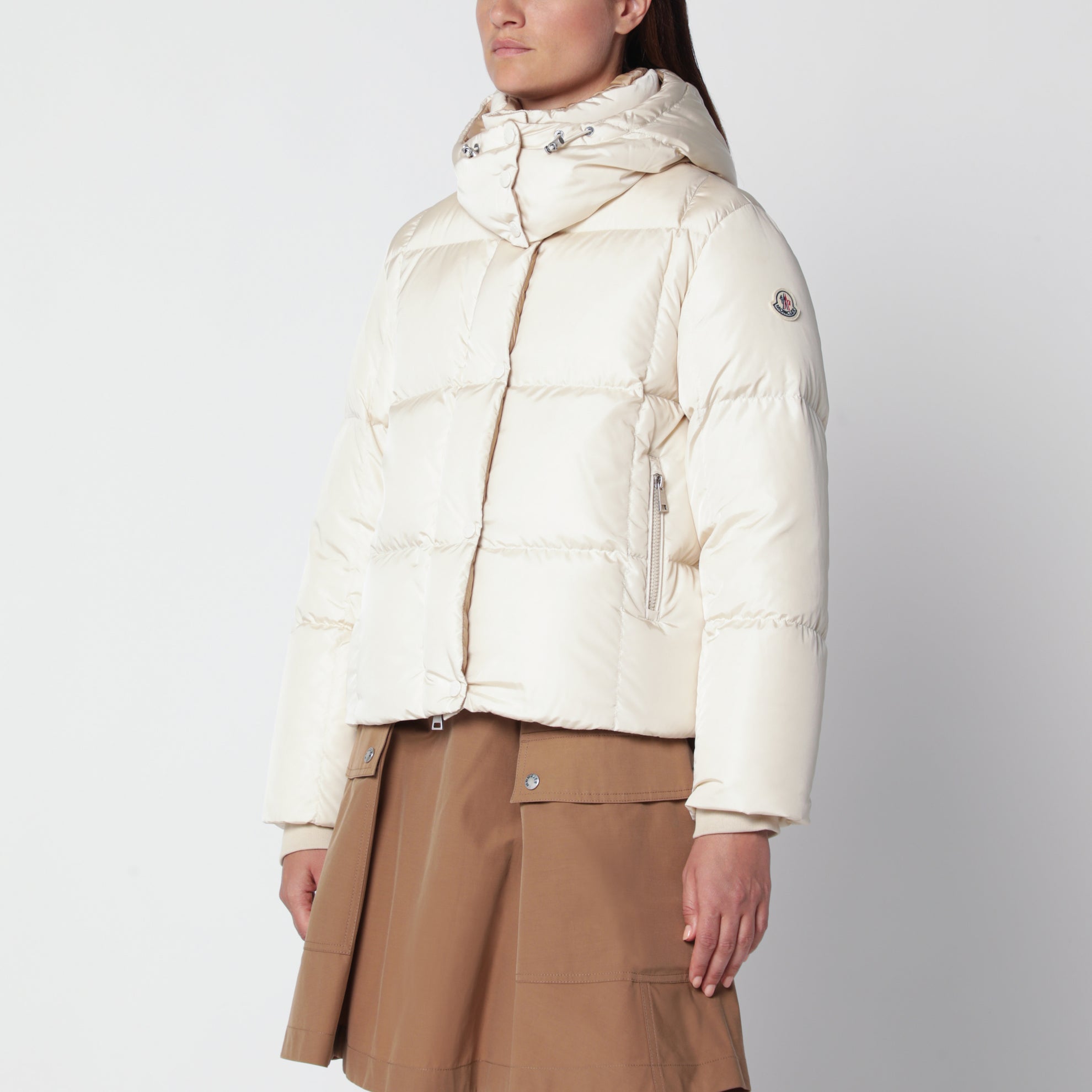 Piumino avorio in nylon