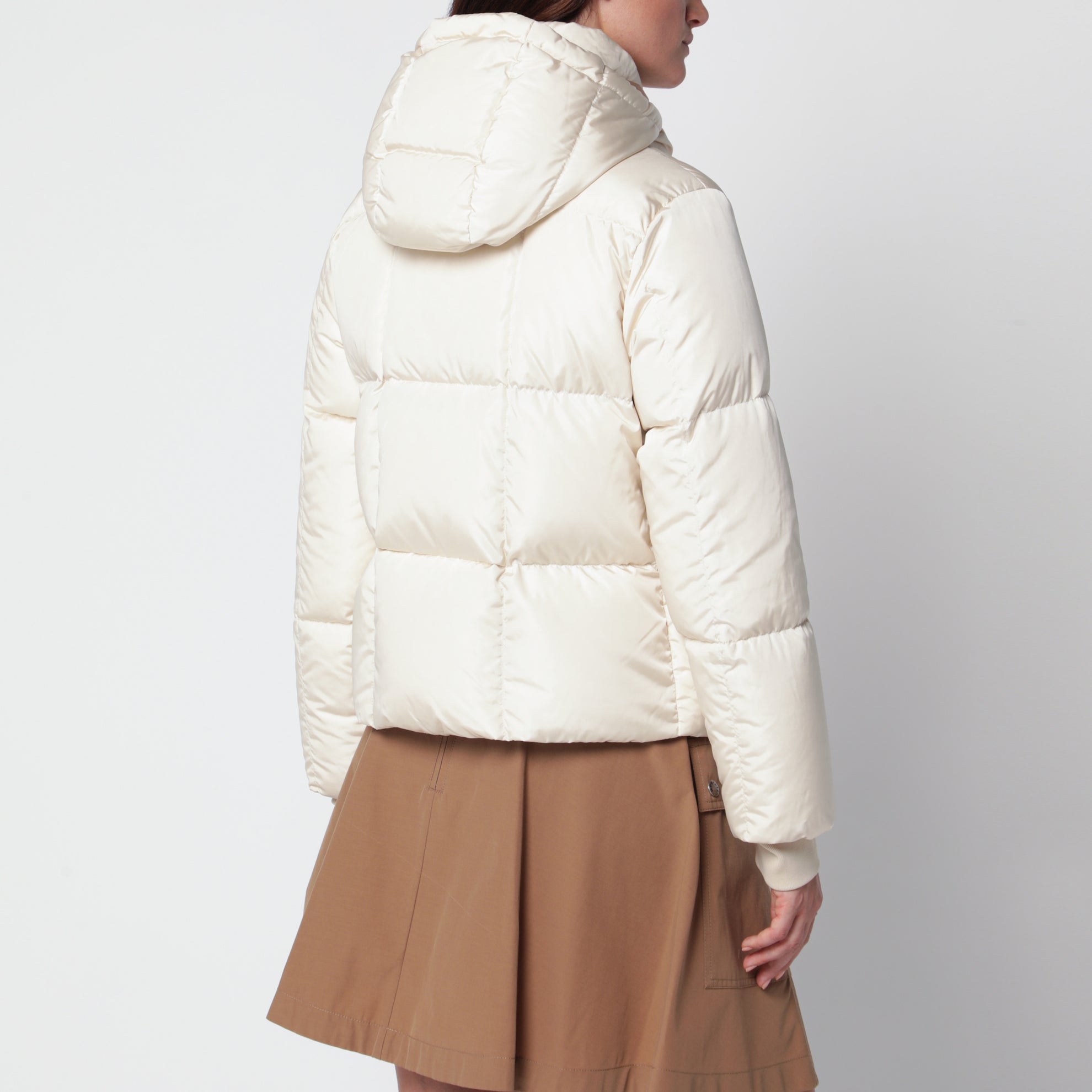 Piumino avorio in nylon