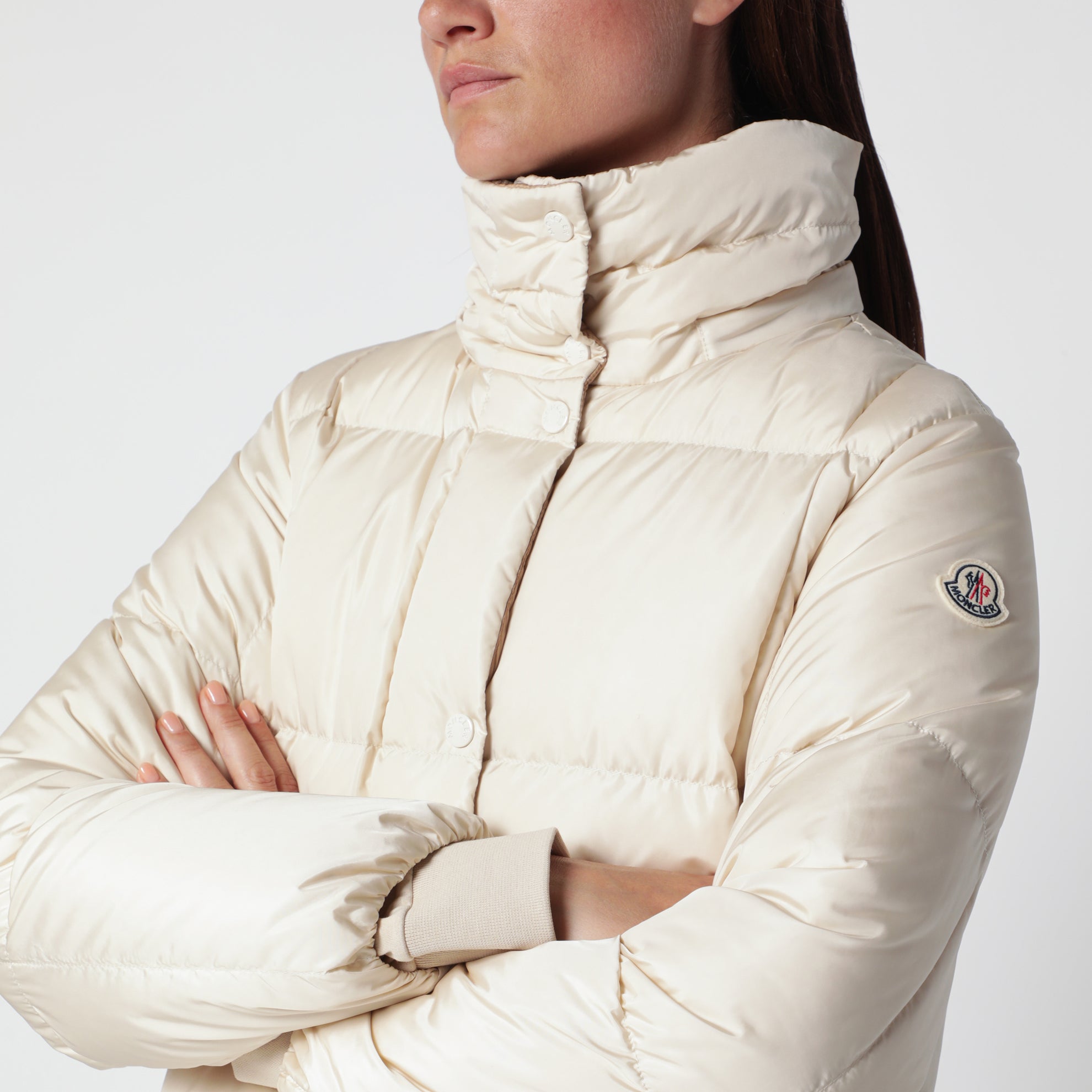 Piumino avorio in nylon