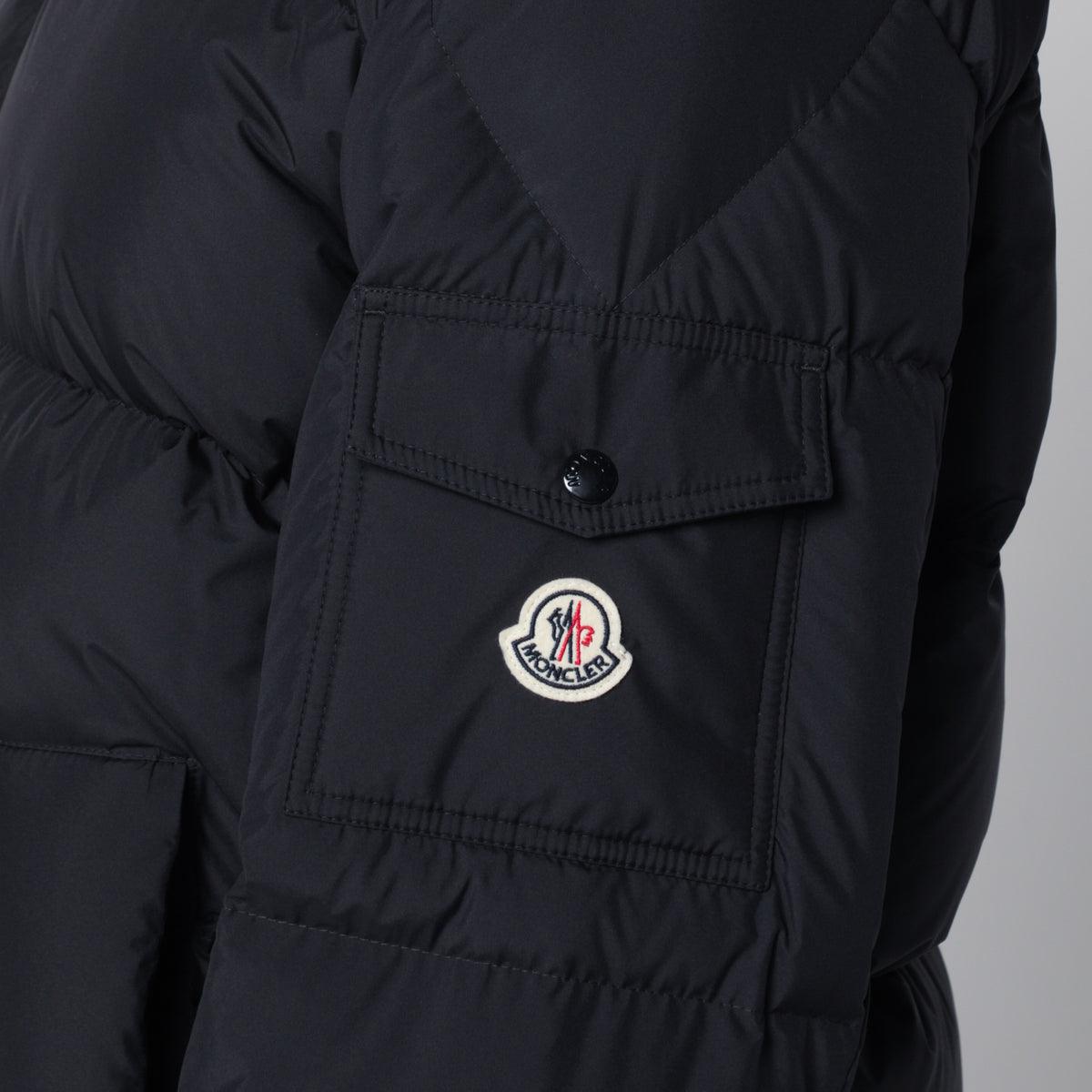 Piumino corto Lacfroid in poliestere blu navy con cappuccio