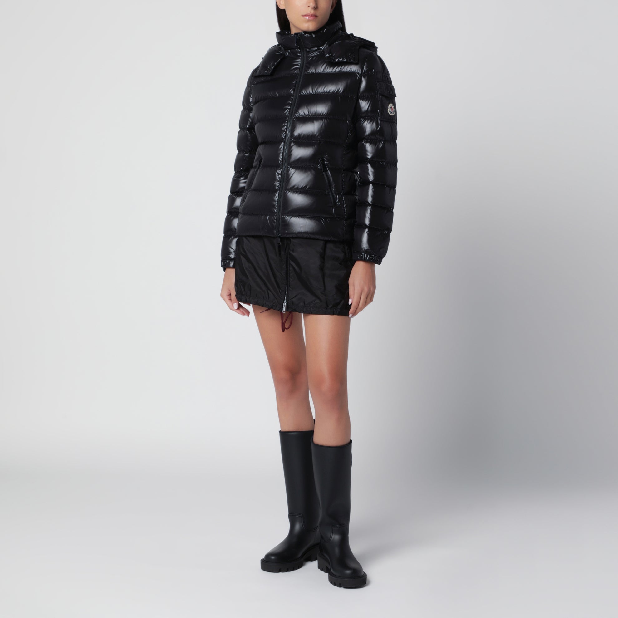 Black Bady down jacket in nylon laqué