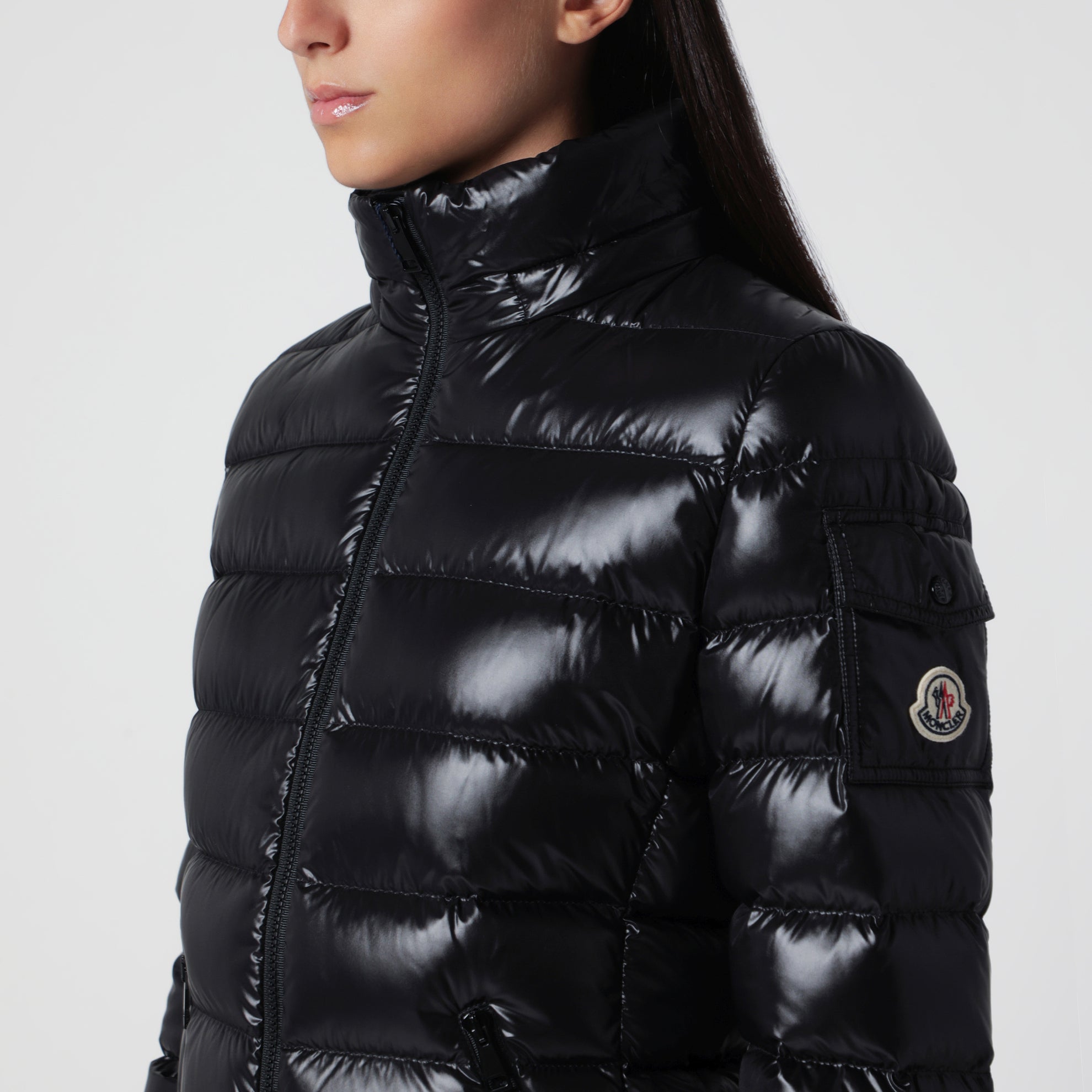 Black Bady down jacket in nylon laqué