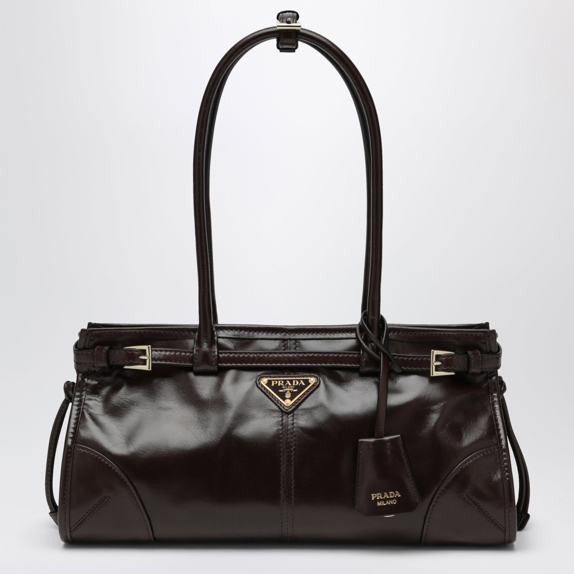 Bonnie Medium Handtasche aus dunkelbraunem Kalbsleder