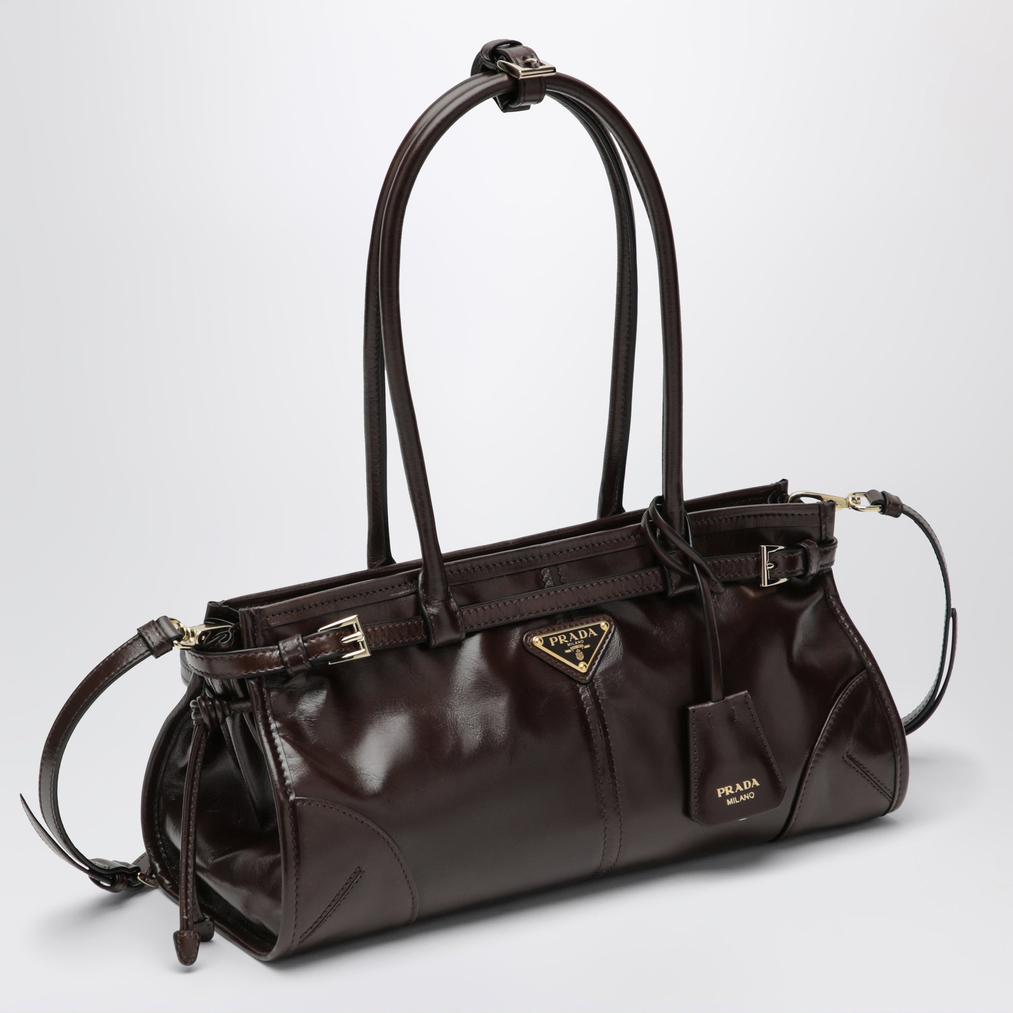 Bonnie Medium Handtasche aus dunkelbraunem Kalbsleder