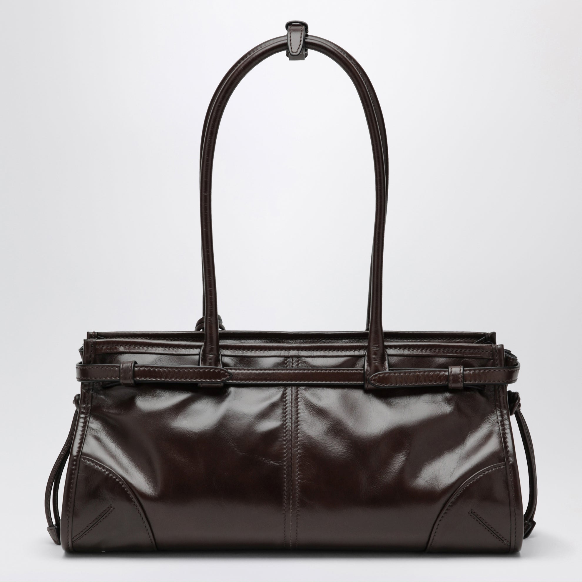 Bonnie Medium Handtasche aus dunkelbraunem Kalbsleder