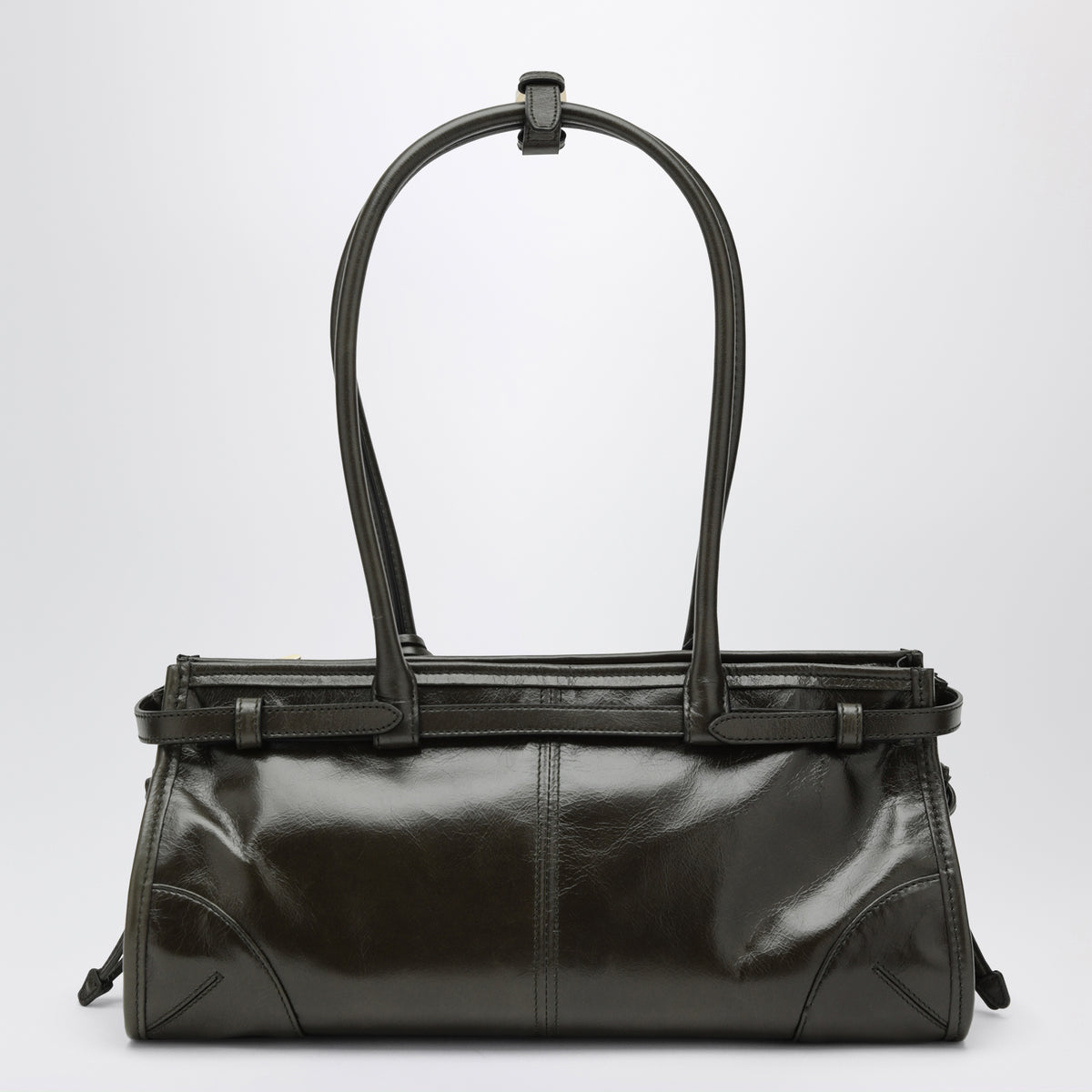 Bonnie medium handbag in Selva Green leather