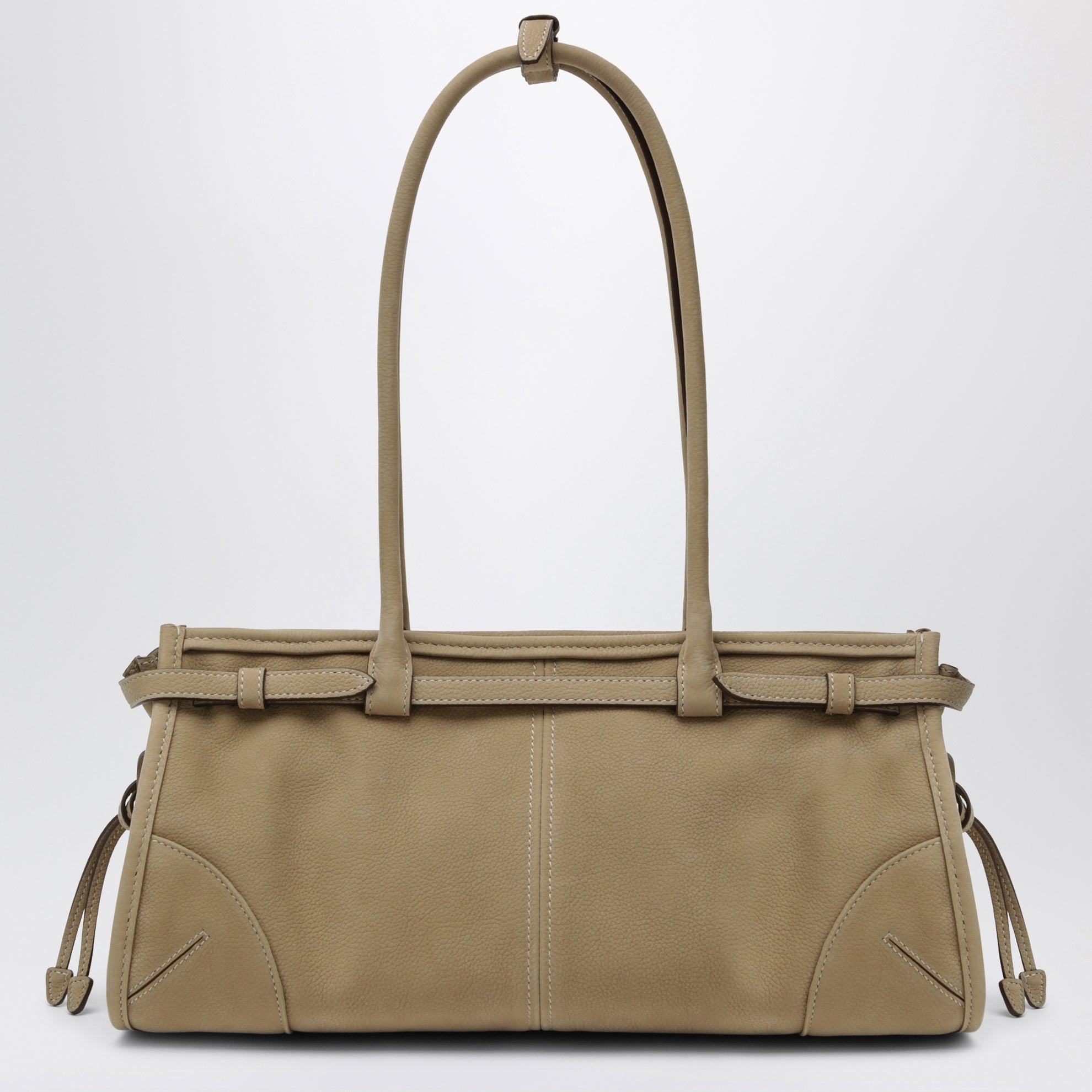 Borsa a mano Bonnie medium in pelle nabuk beige