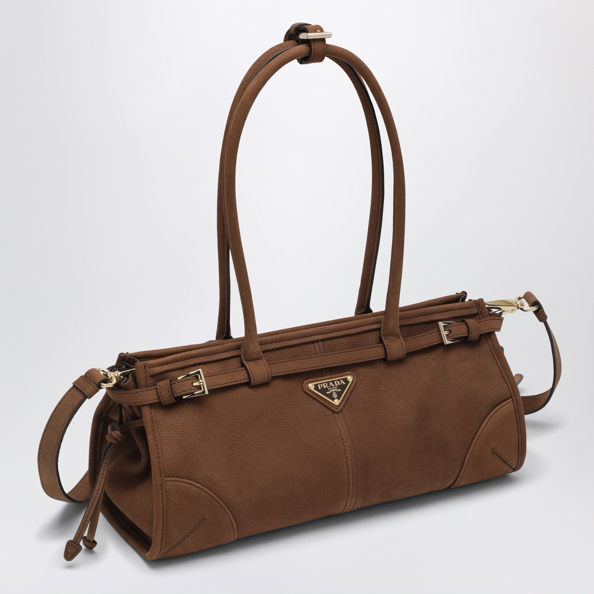 Handbag Bonnie medium in cacao nubuck leather