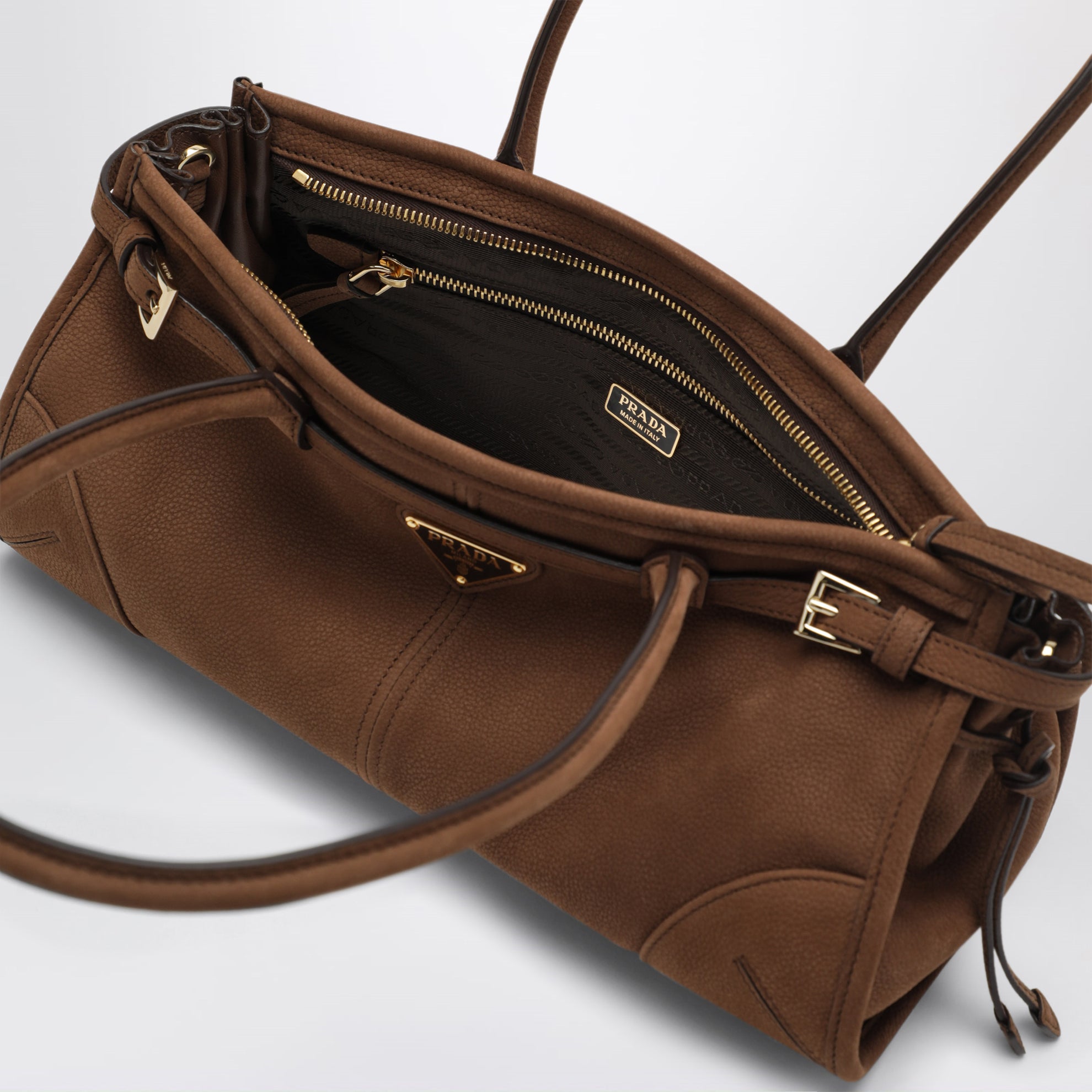 Handbag Bonnie medium in cacao nubuck leather