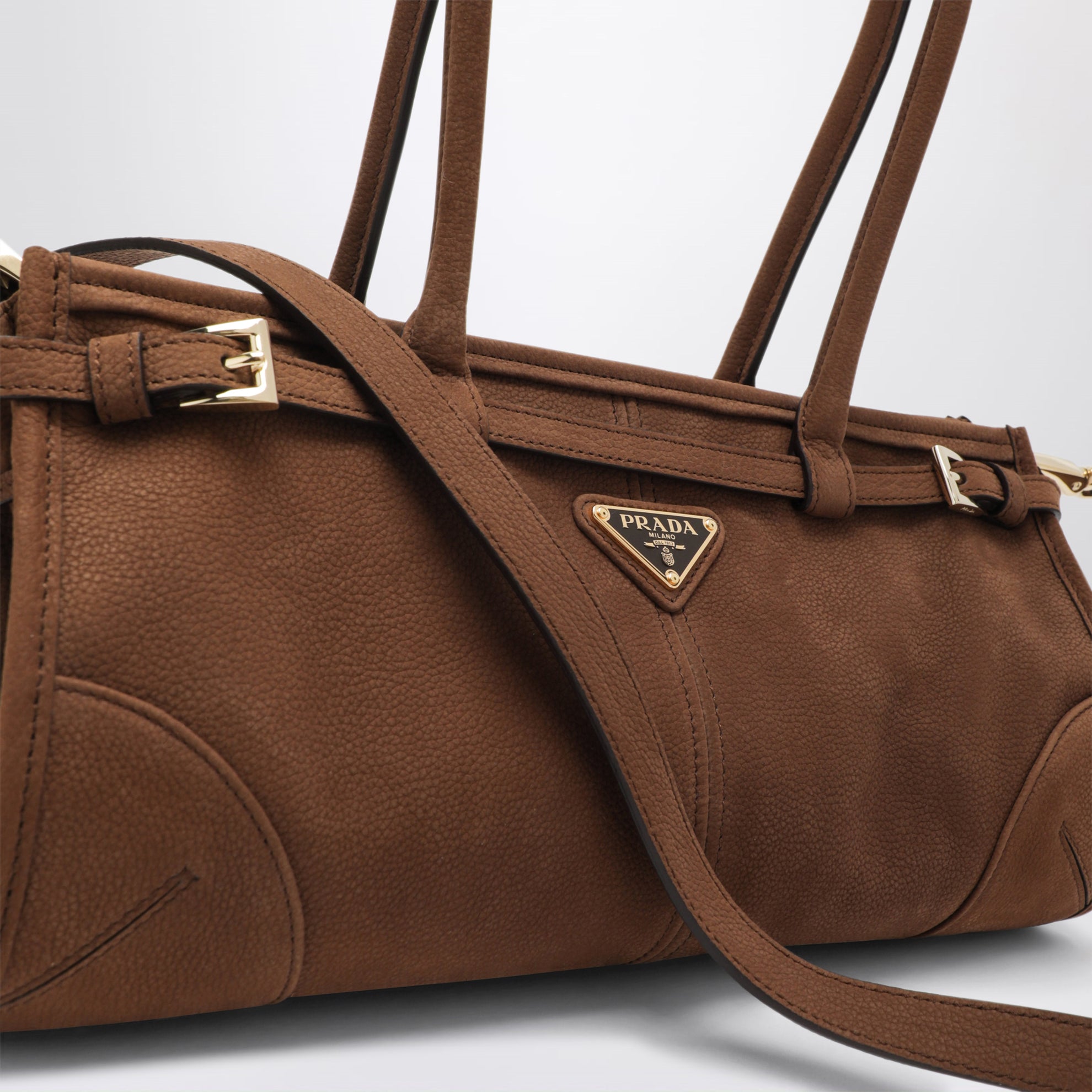 Handbag Bonnie medium in cacao nubuck leather