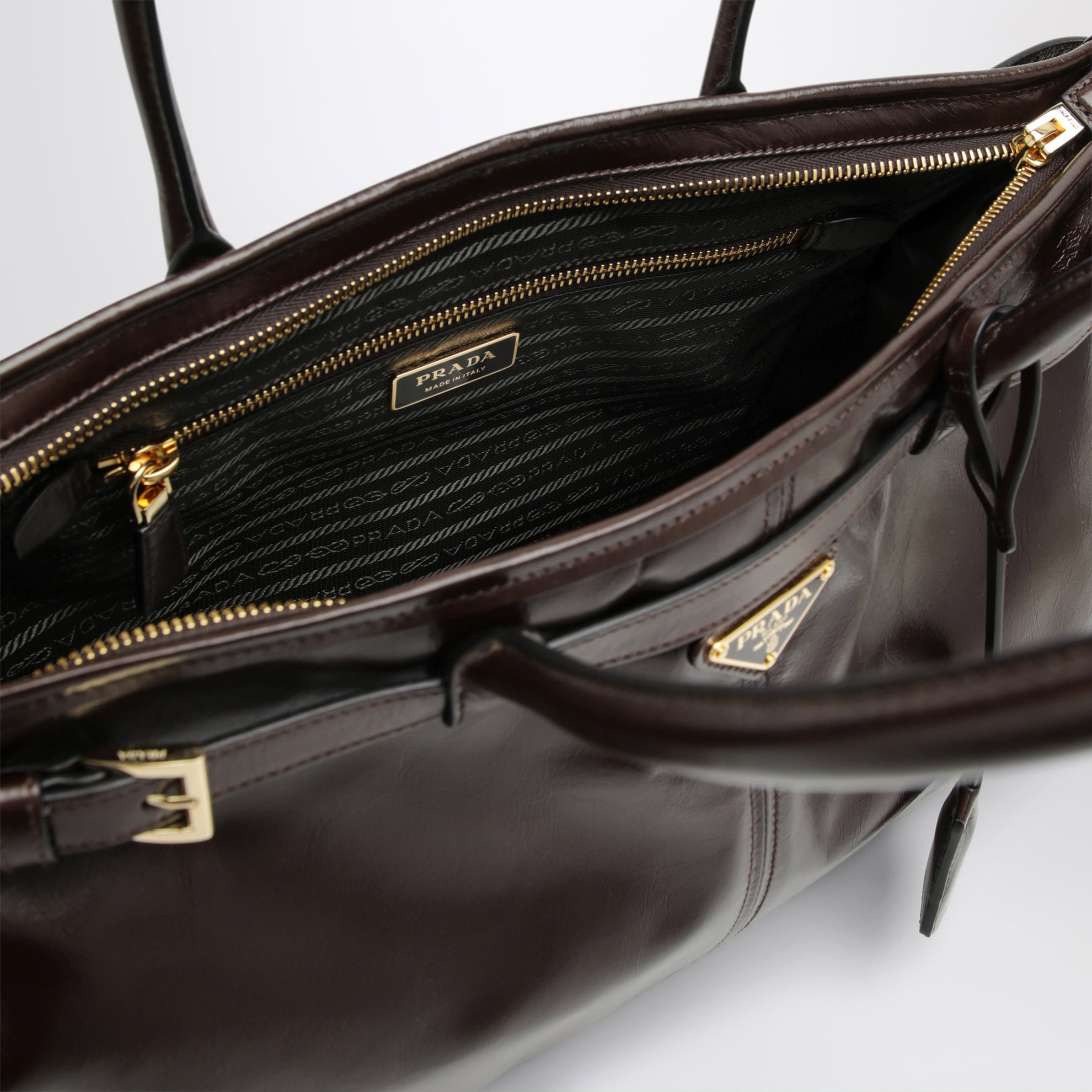 Bonnie large leather handbag in dark brown