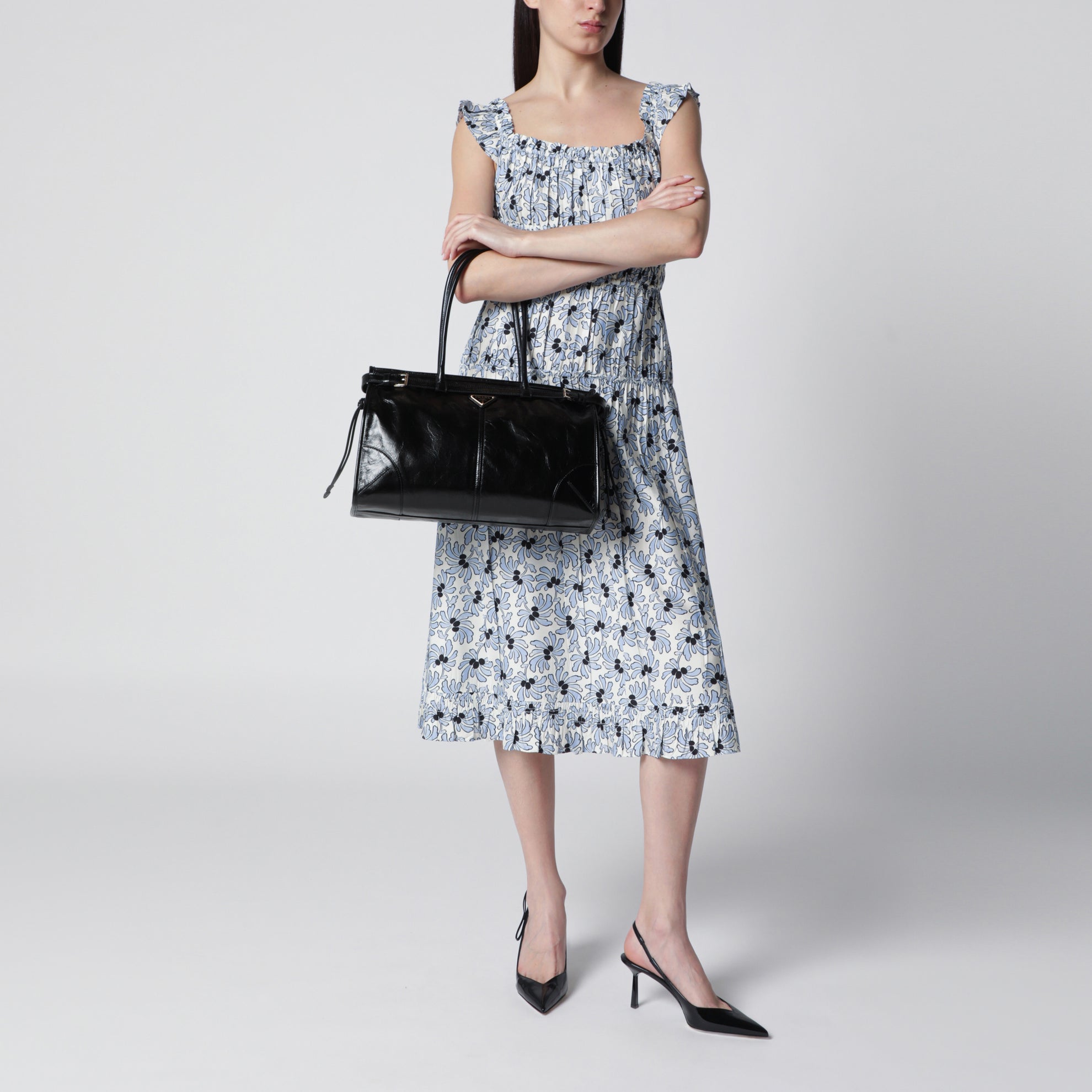 Large Prada Bonnie bag in black leather