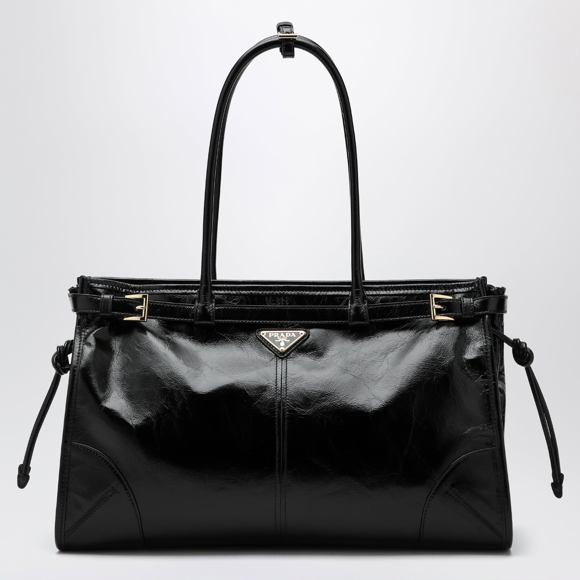 Borsa Prada Bonnie large nera in pelle