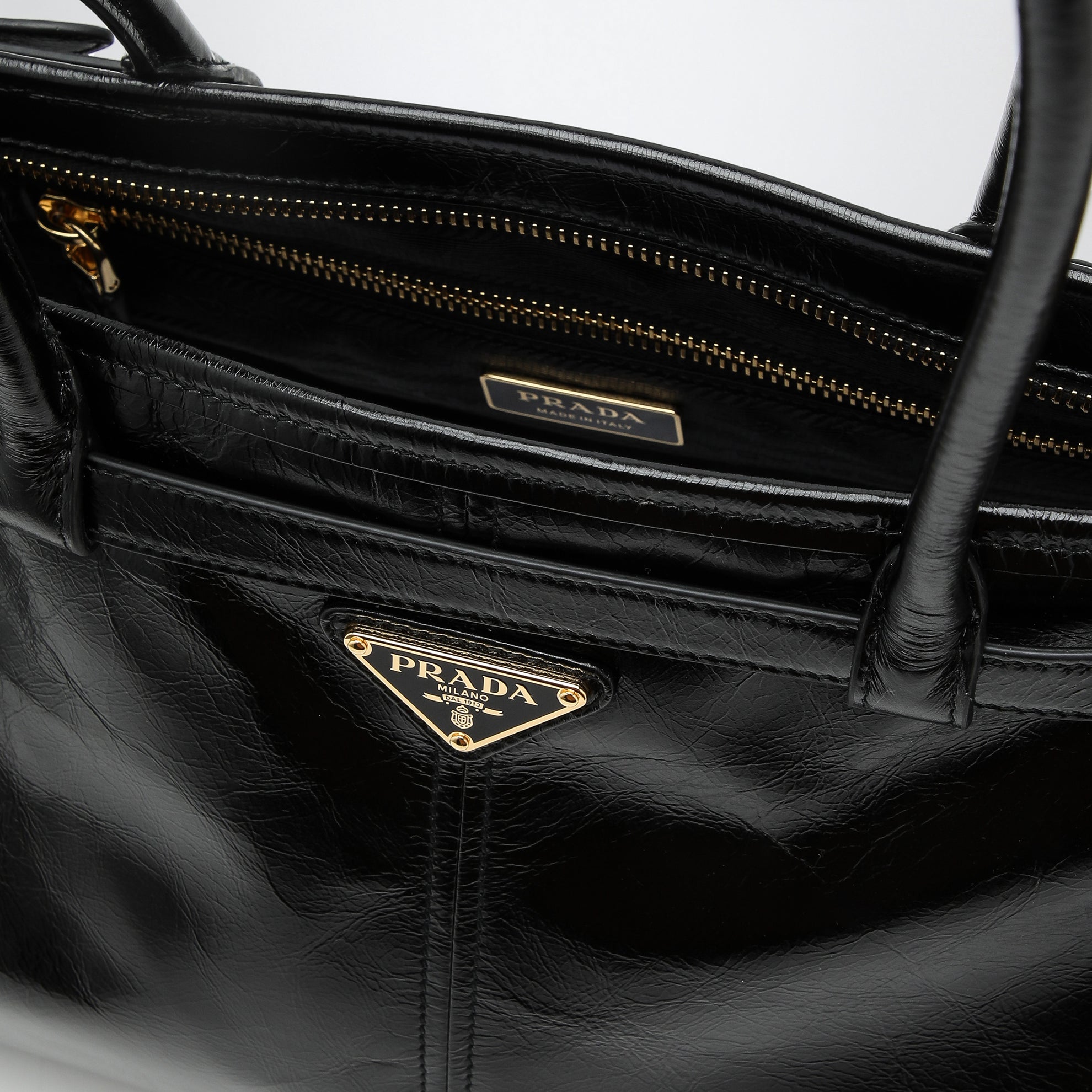 Borsa Prada Bonnie large nera in pelle