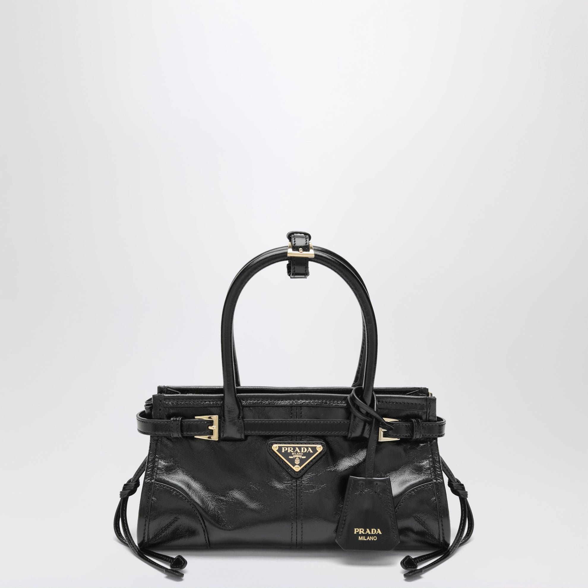 Borsa a mano Bonnie mini nera in pelle