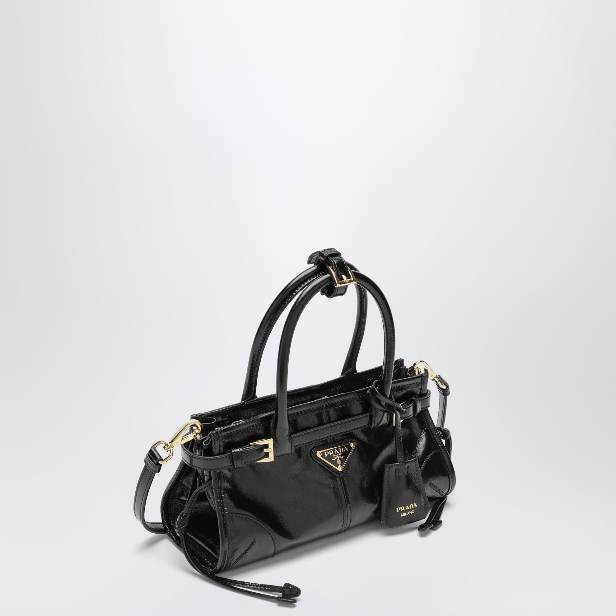 Borsa a mano Bonnie mini nera in pelle