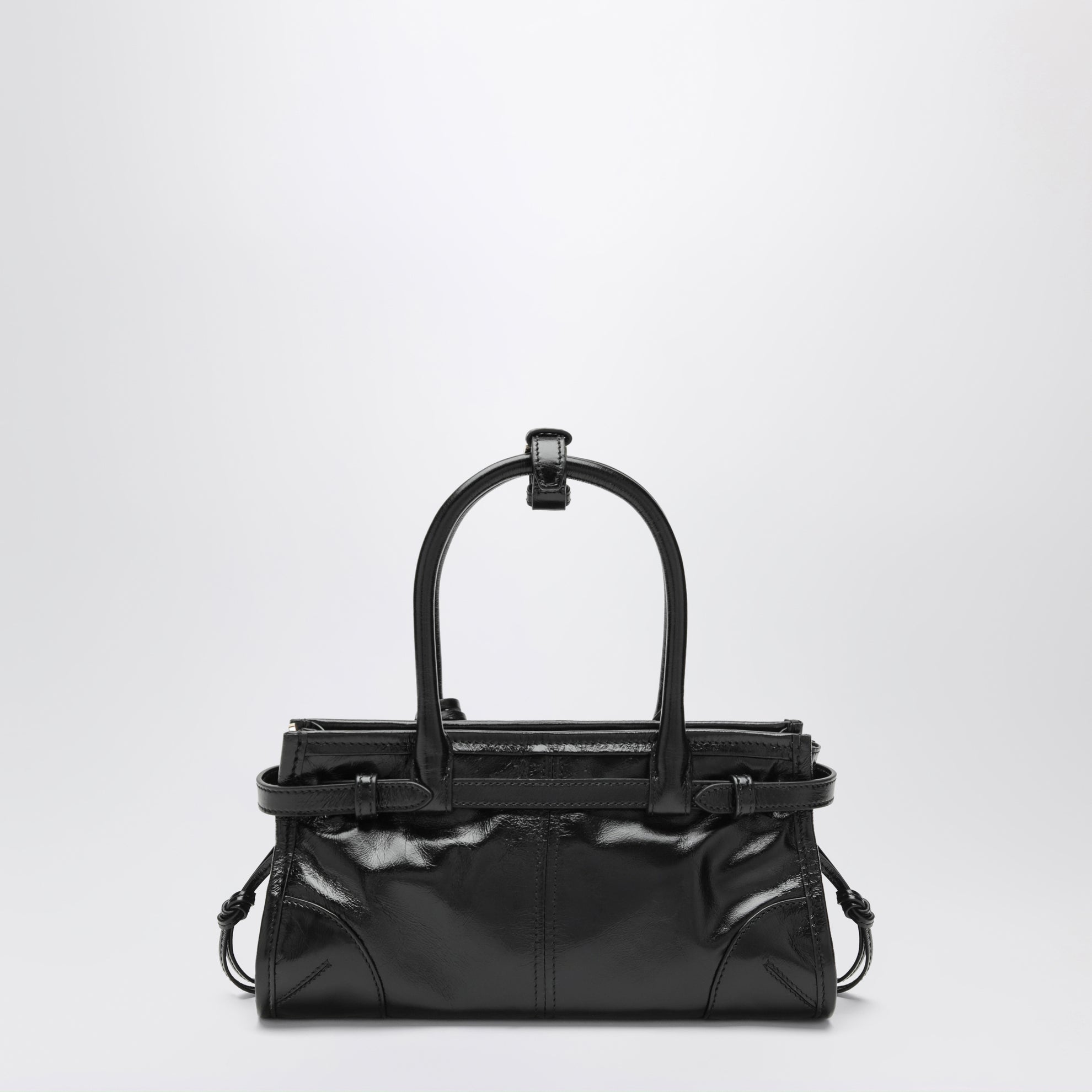 Borsa a mano Bonnie mini nera in pelle