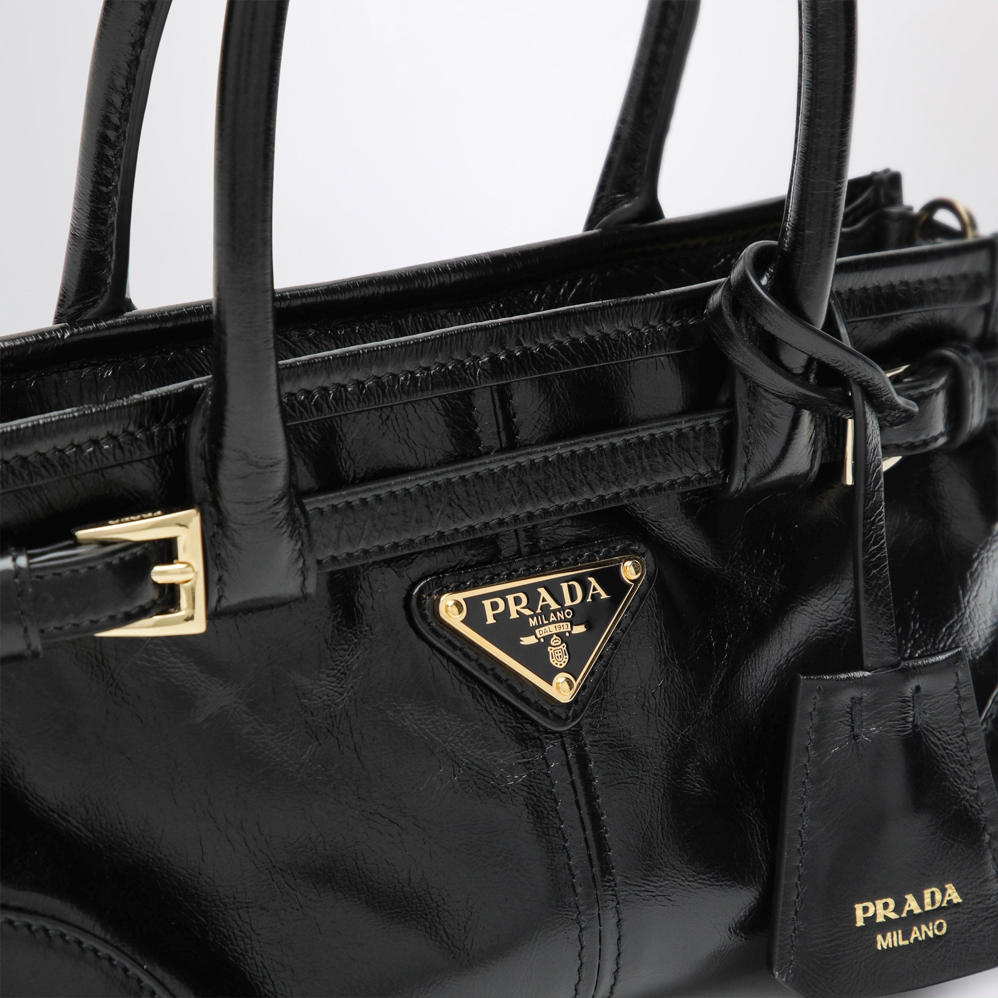 Borsa a mano Bonnie mini nera in pelle