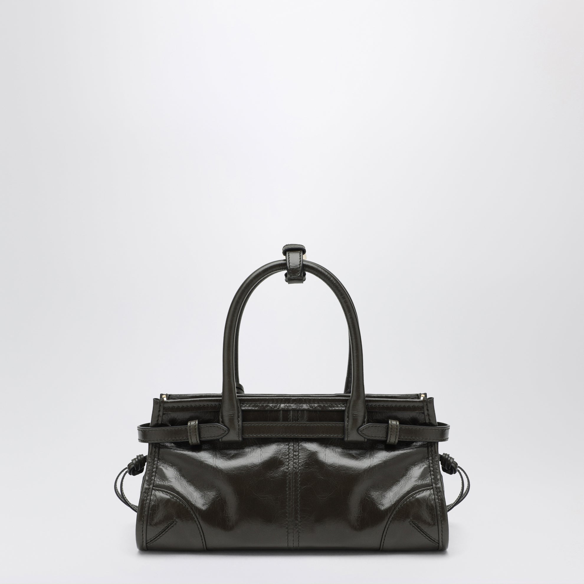 Borsa a mano Bonnie mini verde selva in pelle