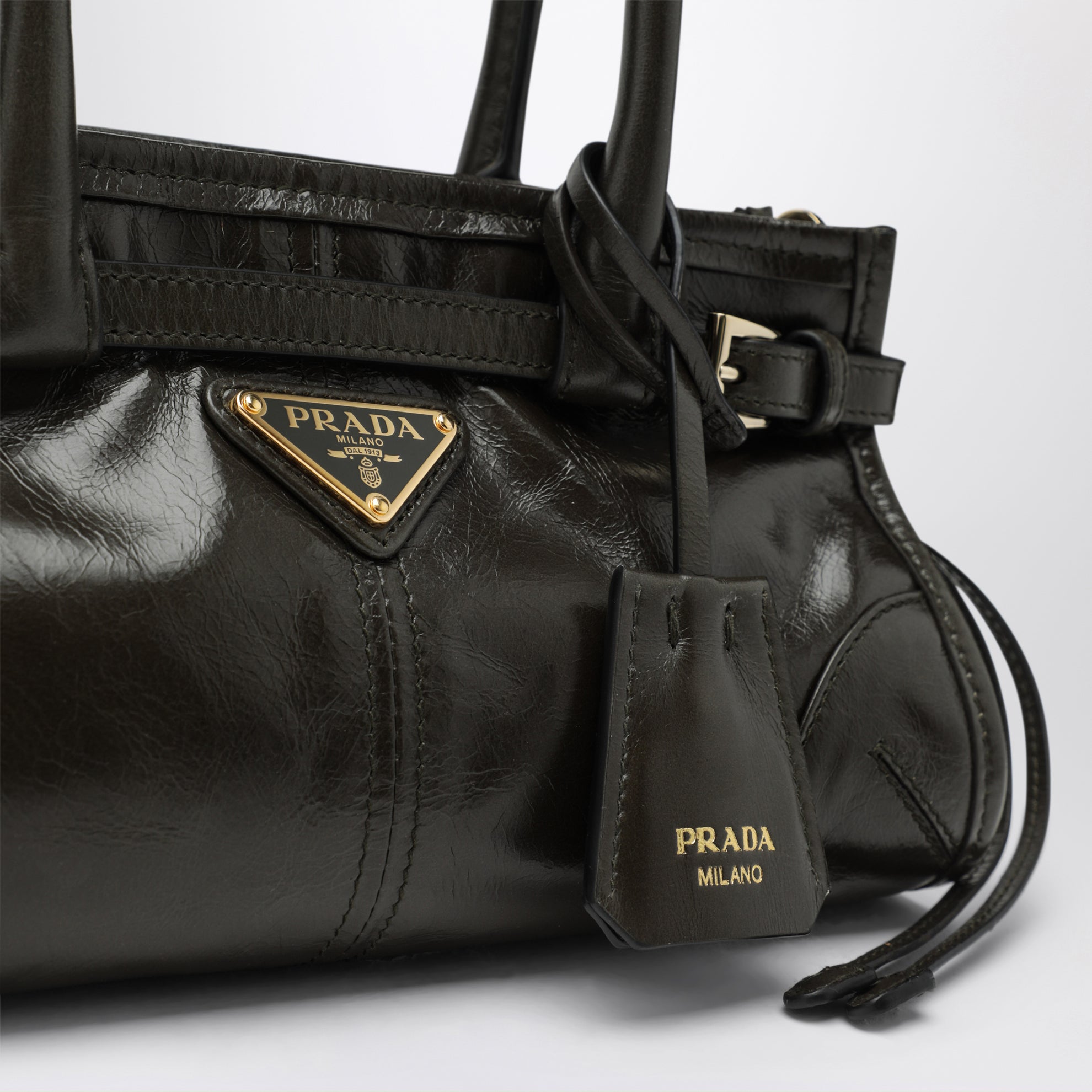 Borsa a mano Bonnie mini verde selva in pelle