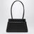 Passage medium bag in leather and black Re-Nylon